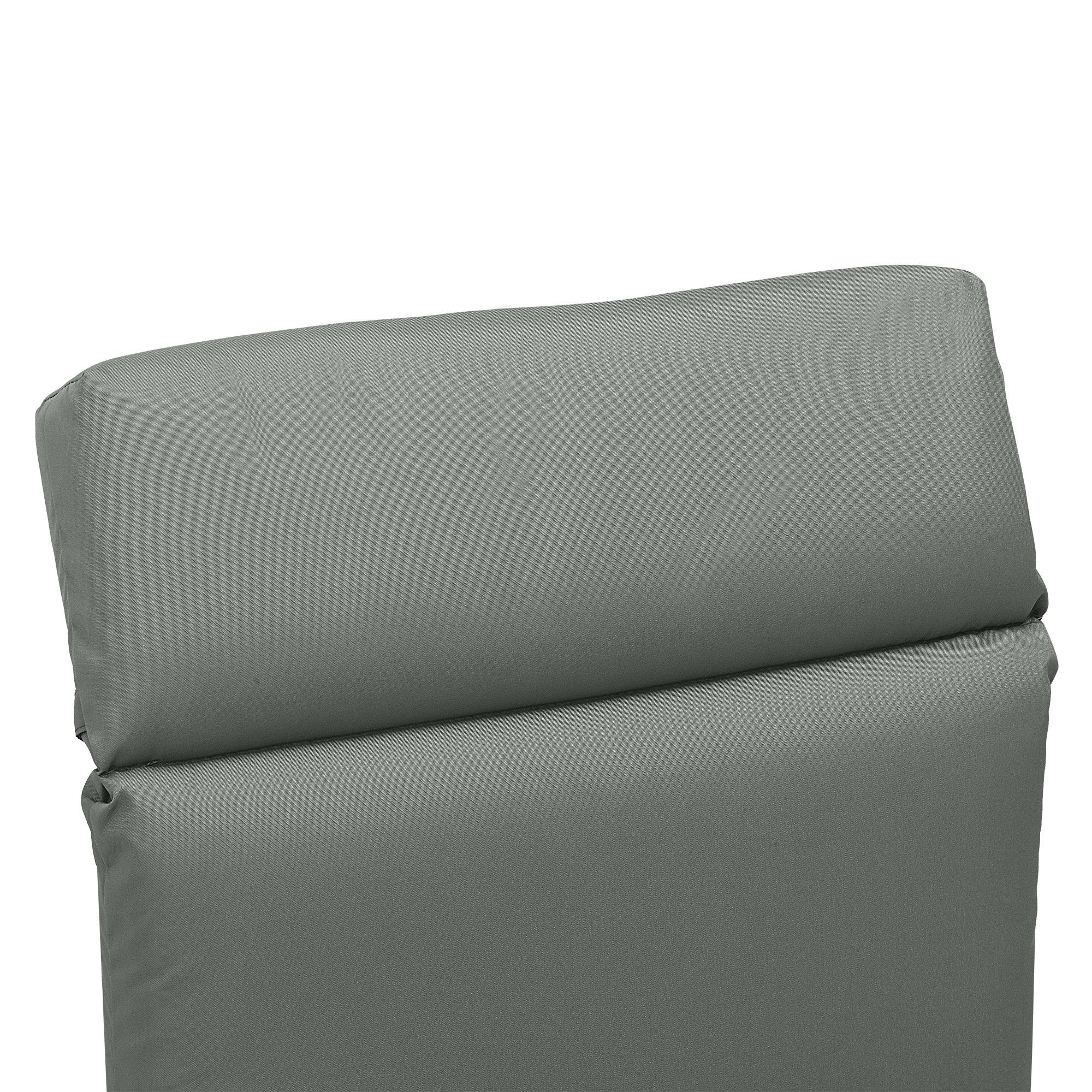 Sun Lounger Cushion Sun Lounger Pad Garden Lounger Padding Cover Polyester Dark Gray 196 x 55 x 8 cm