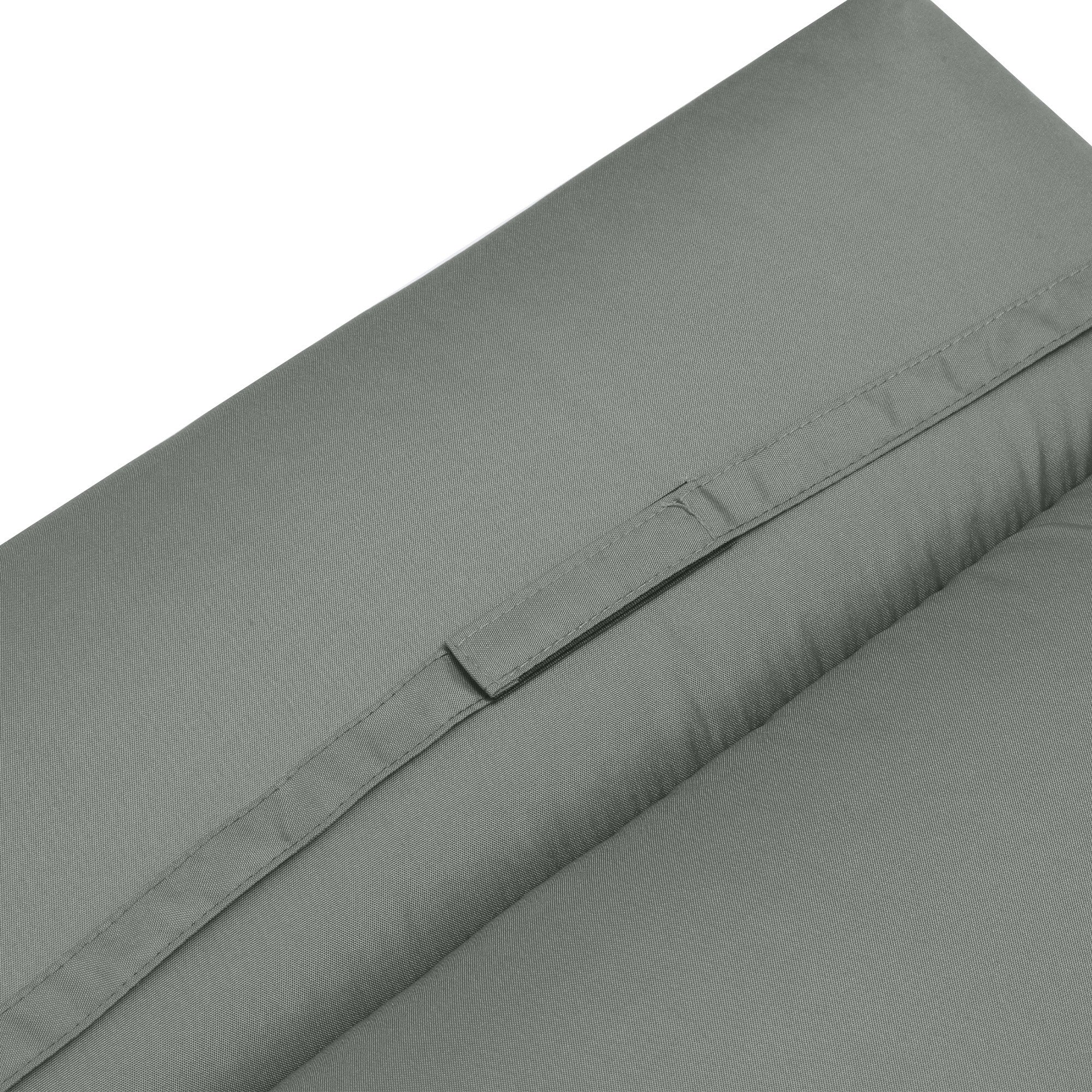 Sun Lounger Cushion Sun Lounger Pad Garden Lounger Padding Cover Polyester Dark Gray 196 x 55 x 8 cm