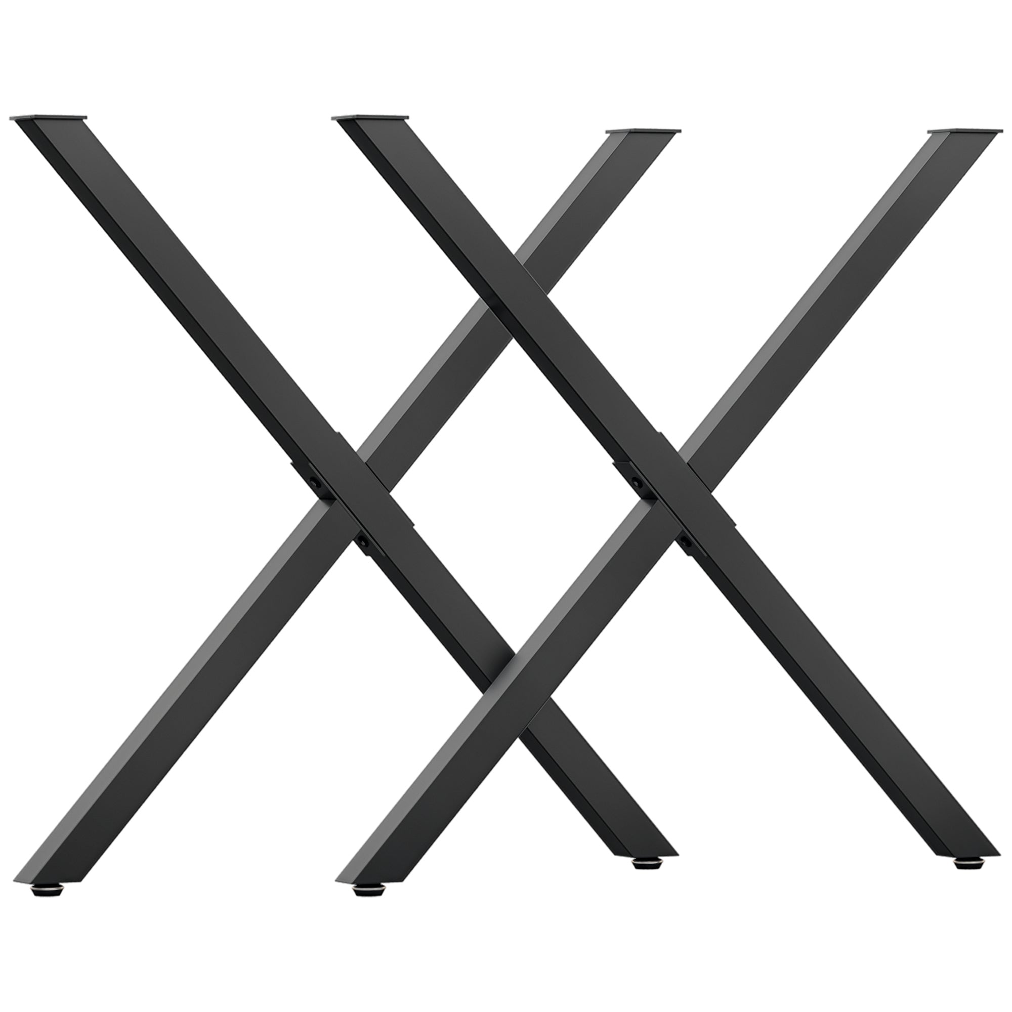 Set of 2 X-Shaped Steel Table Legs - 70L x 8W x 72H cm - industrial design