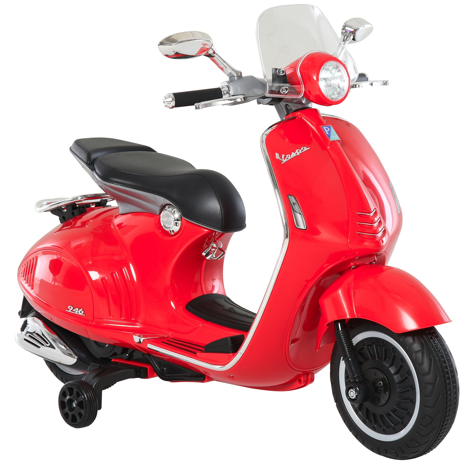 Kids' Electric Motorcycle, 6V Children's Motorcycle with Headlight, Music, Forward and Reverse Gear, Training Wheels, 30 kg Capacity, Electric Motorcycle for 3-6 Years Old Kids, Red
