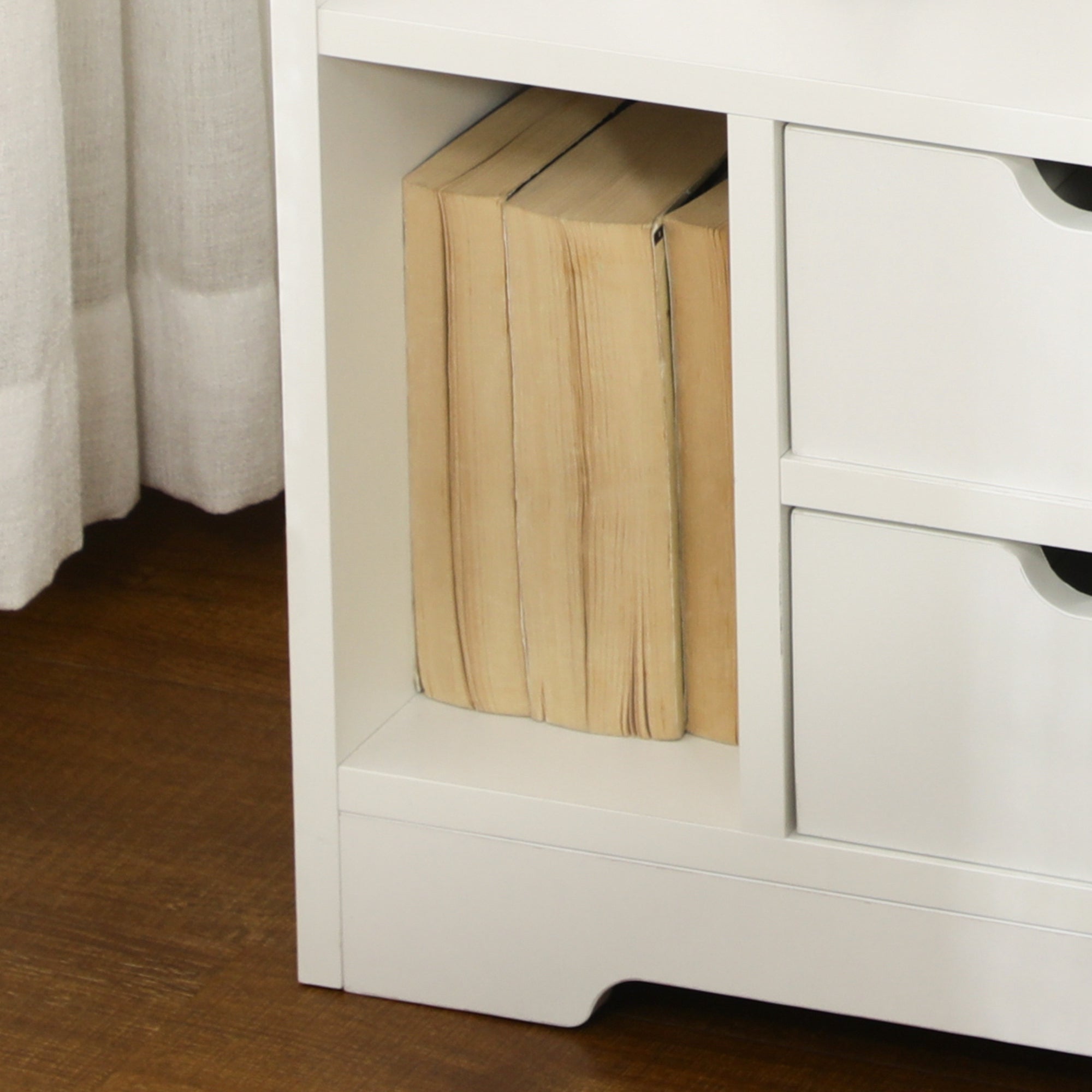 Modern Nightstand Bedside Table with 2 Drawers and 3 Storage Compartments for Living Room Bedroom Load 30 kg 40x30x60 cm White