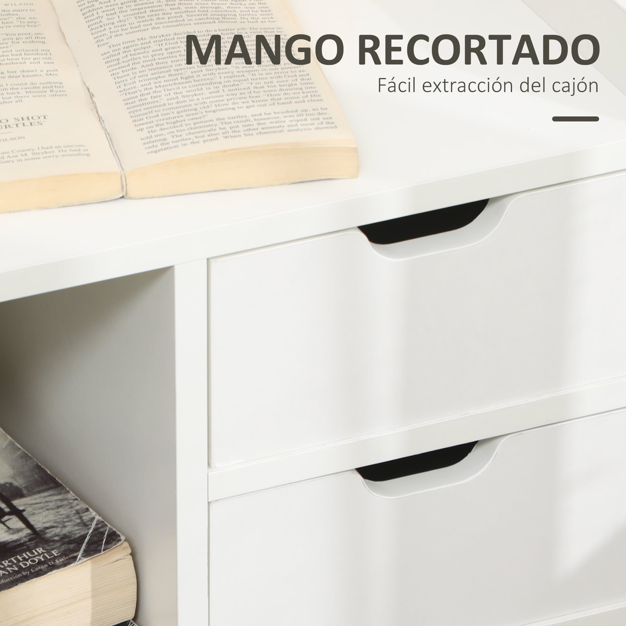 Modern Nightstand Bedside Table with 2 Drawers and 3 Storage Compartments for Living Room Bedroom Load 30 kg 40x30x60 cm White