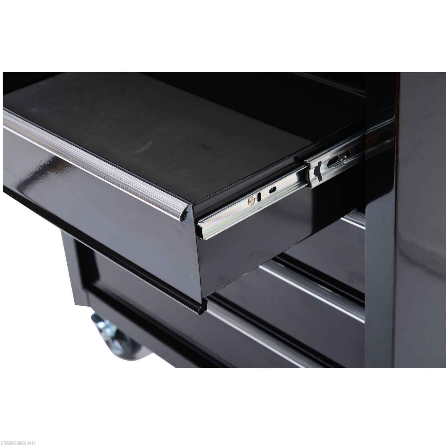 Tool Storage Trolley Empty Tool Cart with 5 Drawers, 2 Keys, Anti-slip Mats, Tool Cabinet with Handle Black