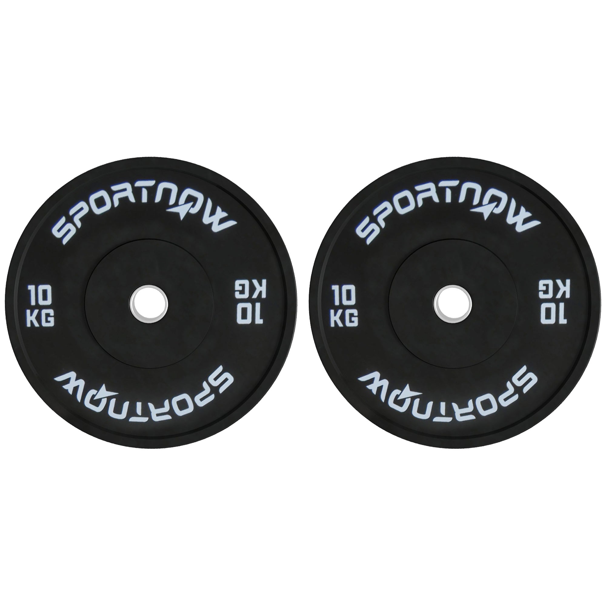 SPORTNOW Set of 2 10 kg Gym Plates, Plates for Barbell and Dumbbells with Ø5 cm Attachment for Home and Gym Training, Black