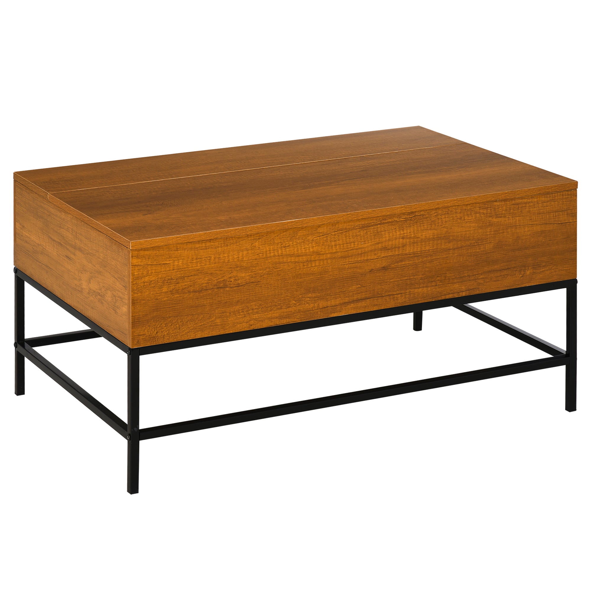 Lift-Top Coffee Table Coffee Table with Hidden Storage Space Lift-Top Table for Living Room Dining Room 90x60.5x45.5 cm Teak