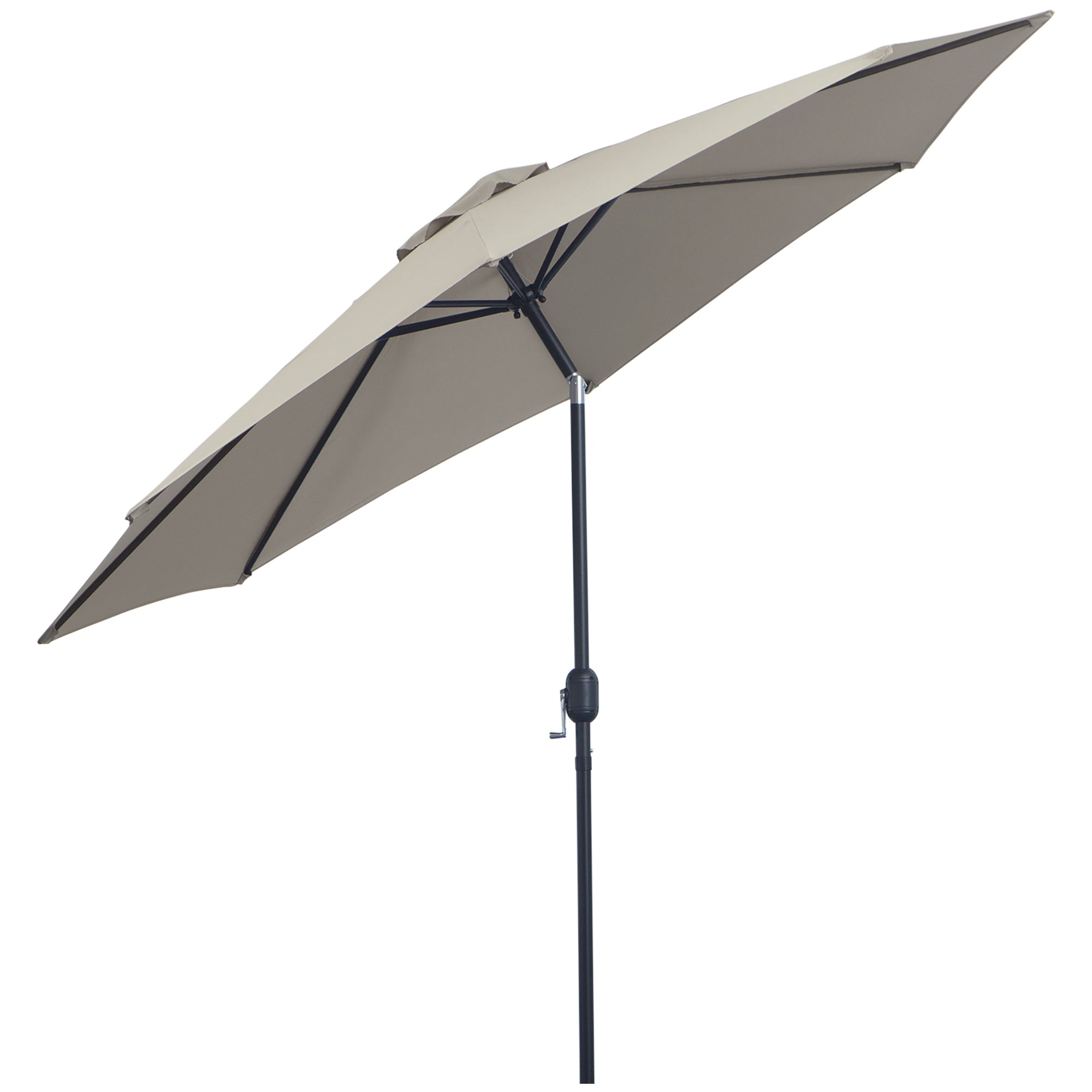 Garden Umbrella Ø295x250 cm with Crank Outdoor Parasol with Tilt Mechanism and Detachable Metal Pole for Patio Pool Terrace Light Gray
