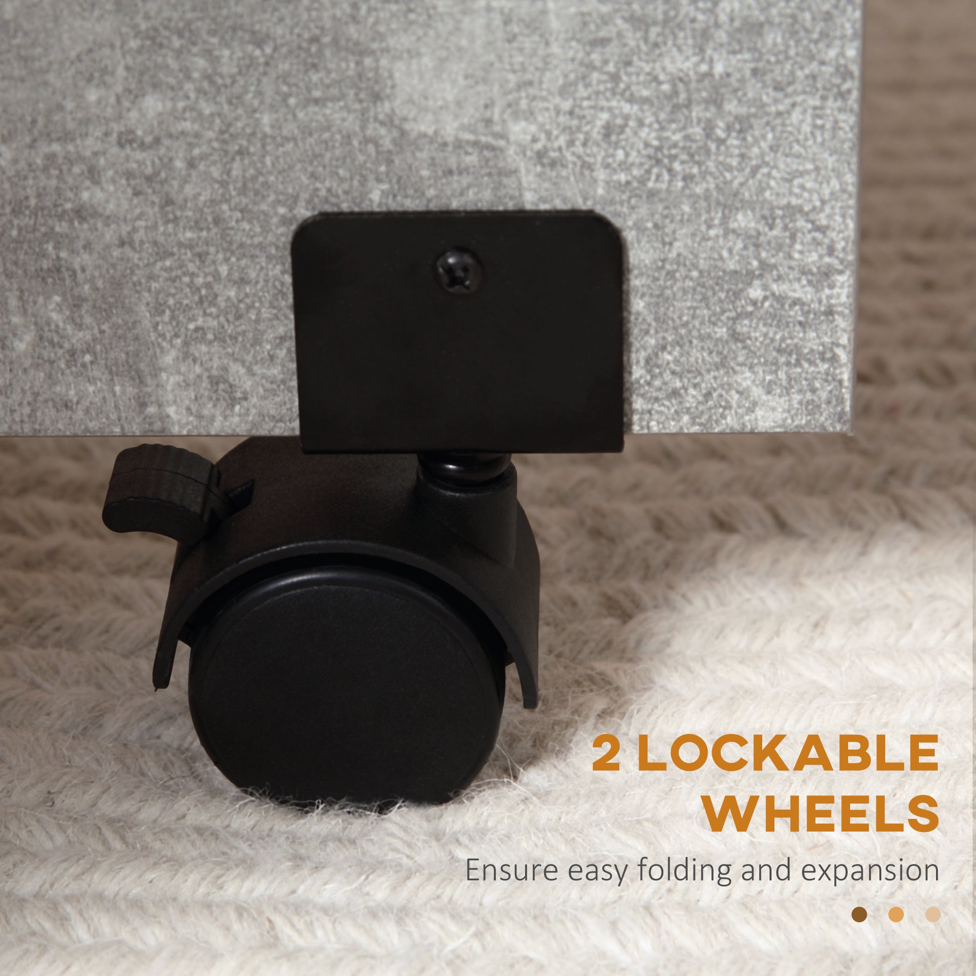 HOMCOM Klapptisch für die Küche mit Rädern, ausziehbare Flügel und Regalen für 4-6 Personen 75x140x74 cm Grau Zement