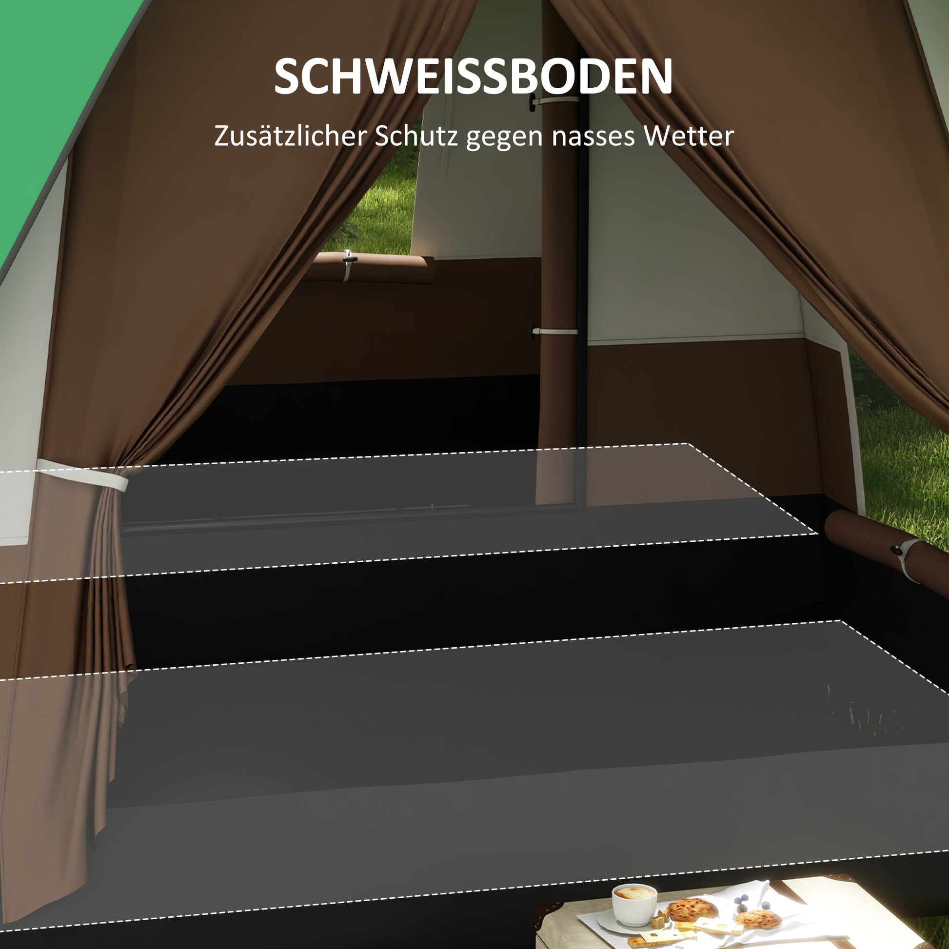 Tunnel Tent, Camping Tent for 8 Persons, with Light Hook, Mesh Windows, Family Tent with Carrying Bag, 3000mm Water-Repellent Group Tent, for Garden, Camping, Green