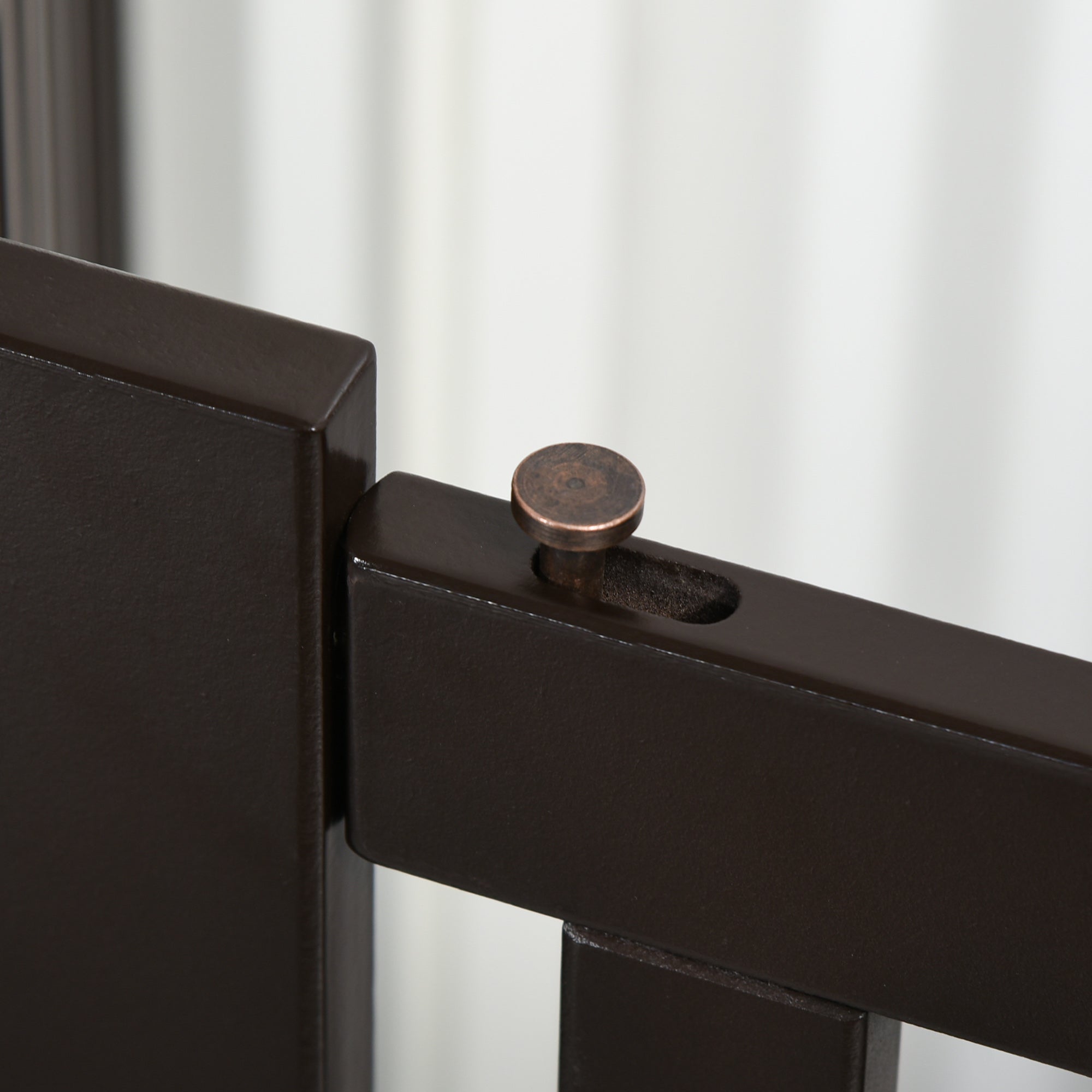 Wooden Barrier Gate Freestanding Pet Gate for Dogs Door Guard Adjustable Dog Gate Stair Gate with Feet Foldable Fireplace Gate for Stove Dark Brown 155 x 1.5 x 76 cm