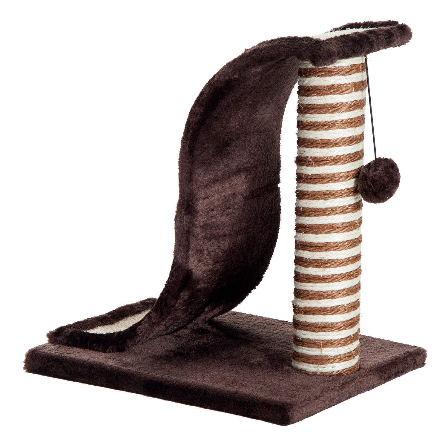 PawHut Cat Scratcher Tree with Natural Sisal Post and Play Ball 35x30x39cm Brown