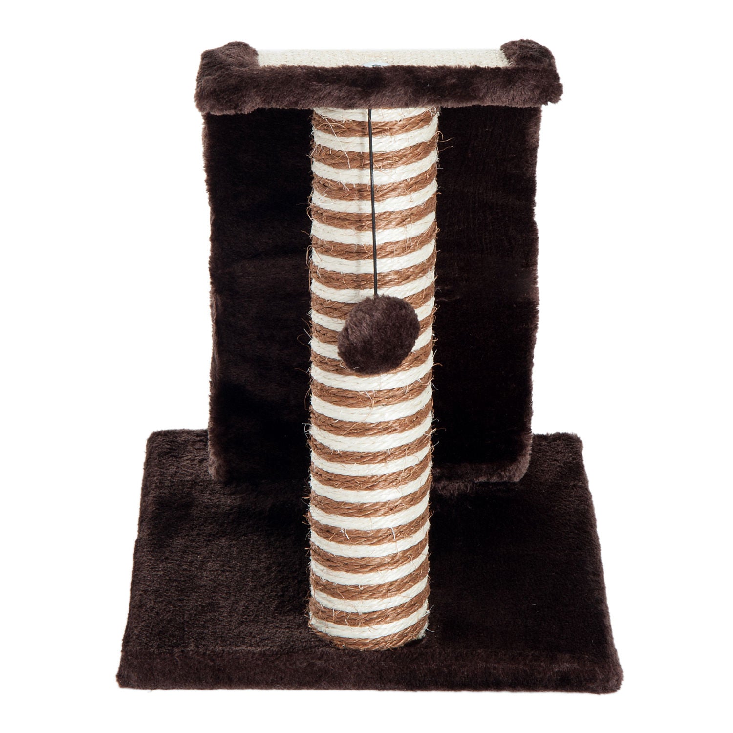 PawHut Cat Scratcher Tree with Natural Sisal Post and Play Ball 35x30x39cm Brown