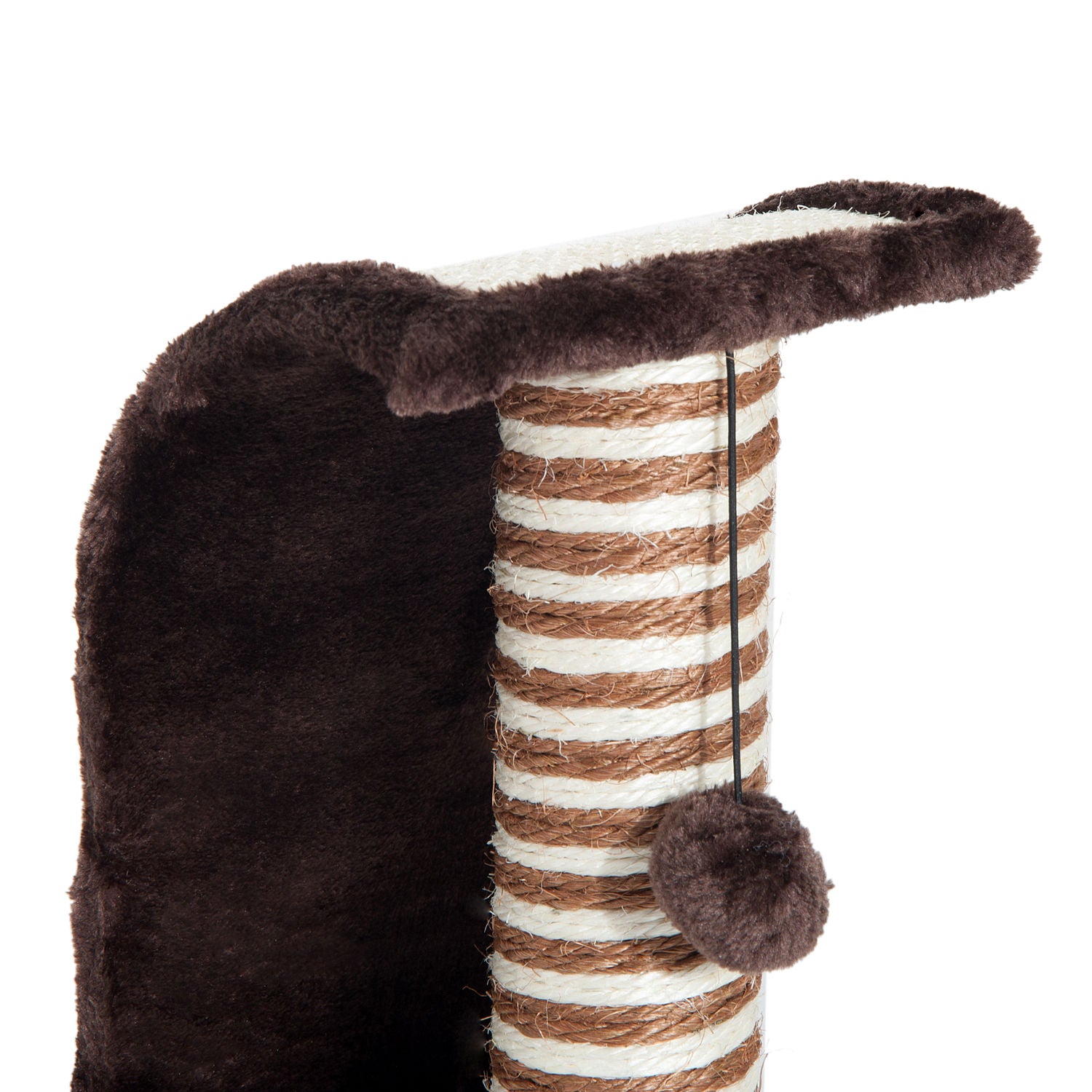 PawHut Cat Scratcher Tree with Natural Sisal Post and Play Ball 35x30x39cm Brown
