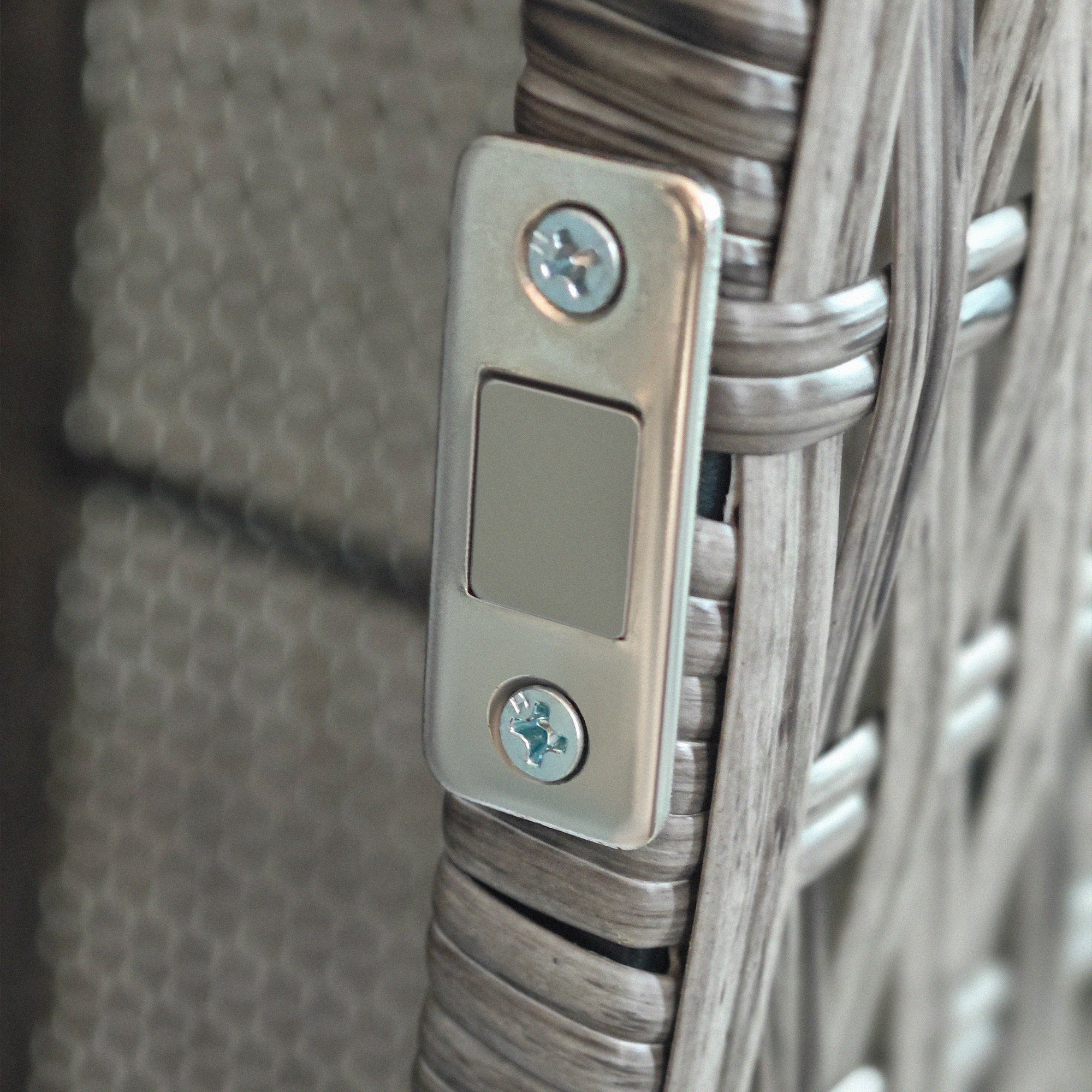 Outdoor and Indoor Rattan PE Cabinet, Garden Cabinet with 2 Compartments for Terrace and Poolside, 60x63x120cm, Grey