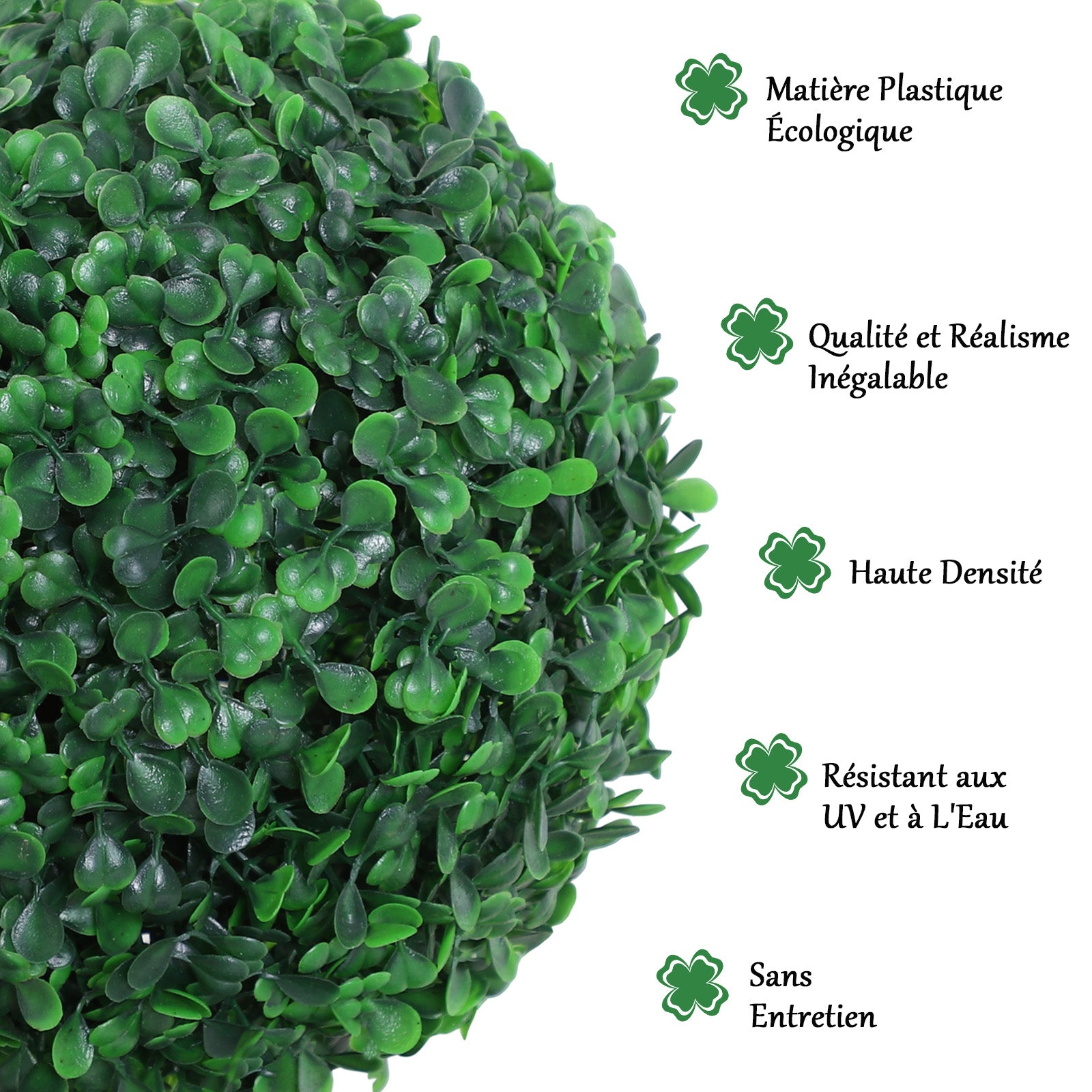 Artificial Boxwood Topiary with 3 Balls Ø 30 x 112H cm Green