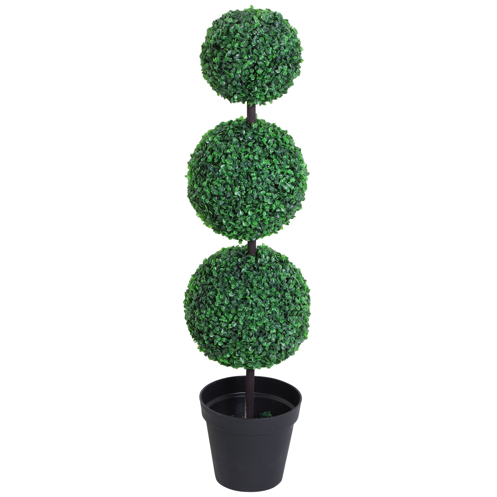 Artificial Boxwood Topiary with 3 Balls Ø 30 x 112H cm Green