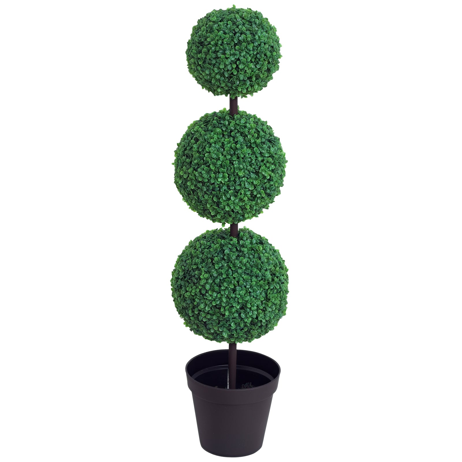 Artificial Boxwood Topiary with 3 Balls Ø 30 x 112H cm Green