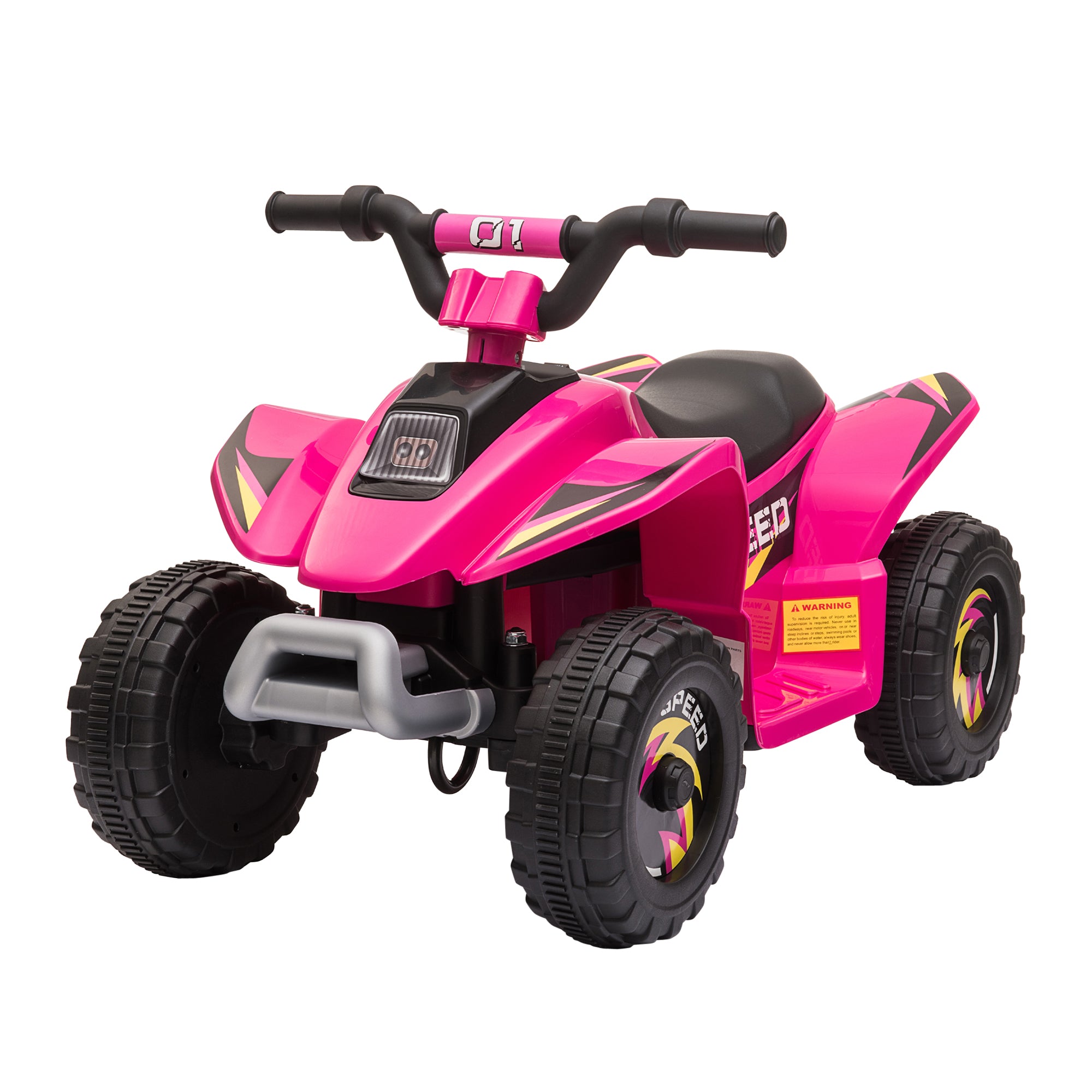 Electric Quad for Children 18-36 Months Electric ATV with Forward and Reverse 6V Battery-Powered Quad 20 kg Max Load 72x40x45.5 cm Pink