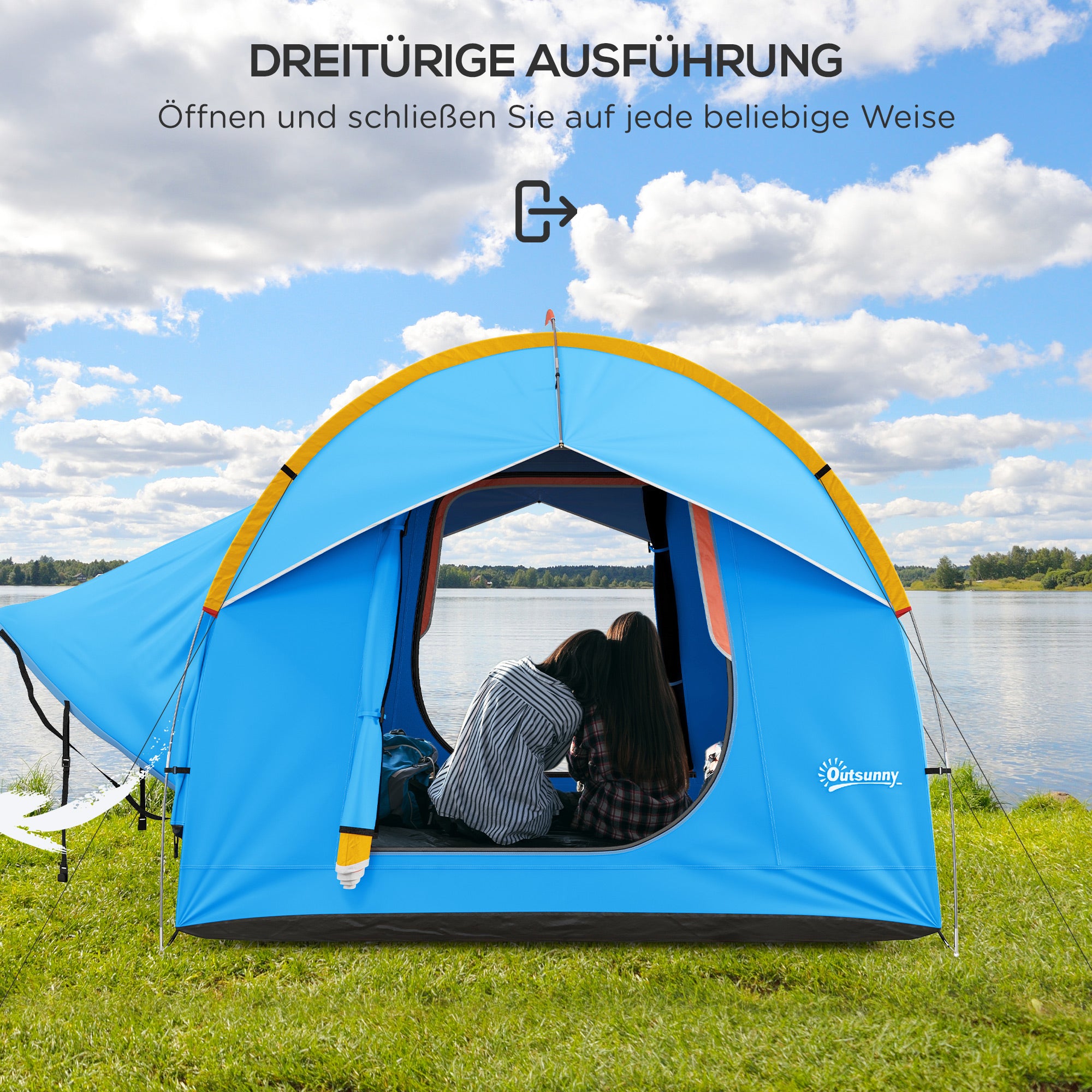 Car Tent for 6 People, Waterproof 2000mm Car Tent with Sunshade Rain Layer SUV Tailgate Tent with UV Protection, Awning Sun Protection for Camping, Travel 240 x 210 x 210 cm