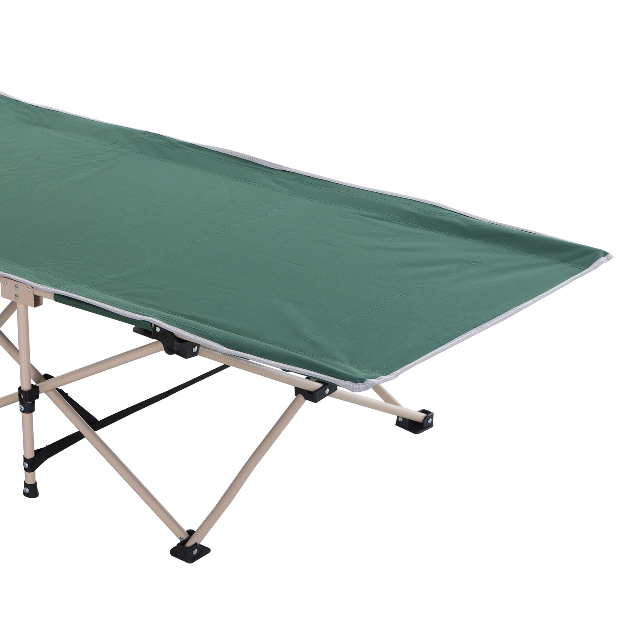 Folding camping bed with carry bag 190 x 68 x 52 cm Camping bed up to 150 kg Guest bed for adults Folding bed for indoor, outdoor, garden camping trips Green