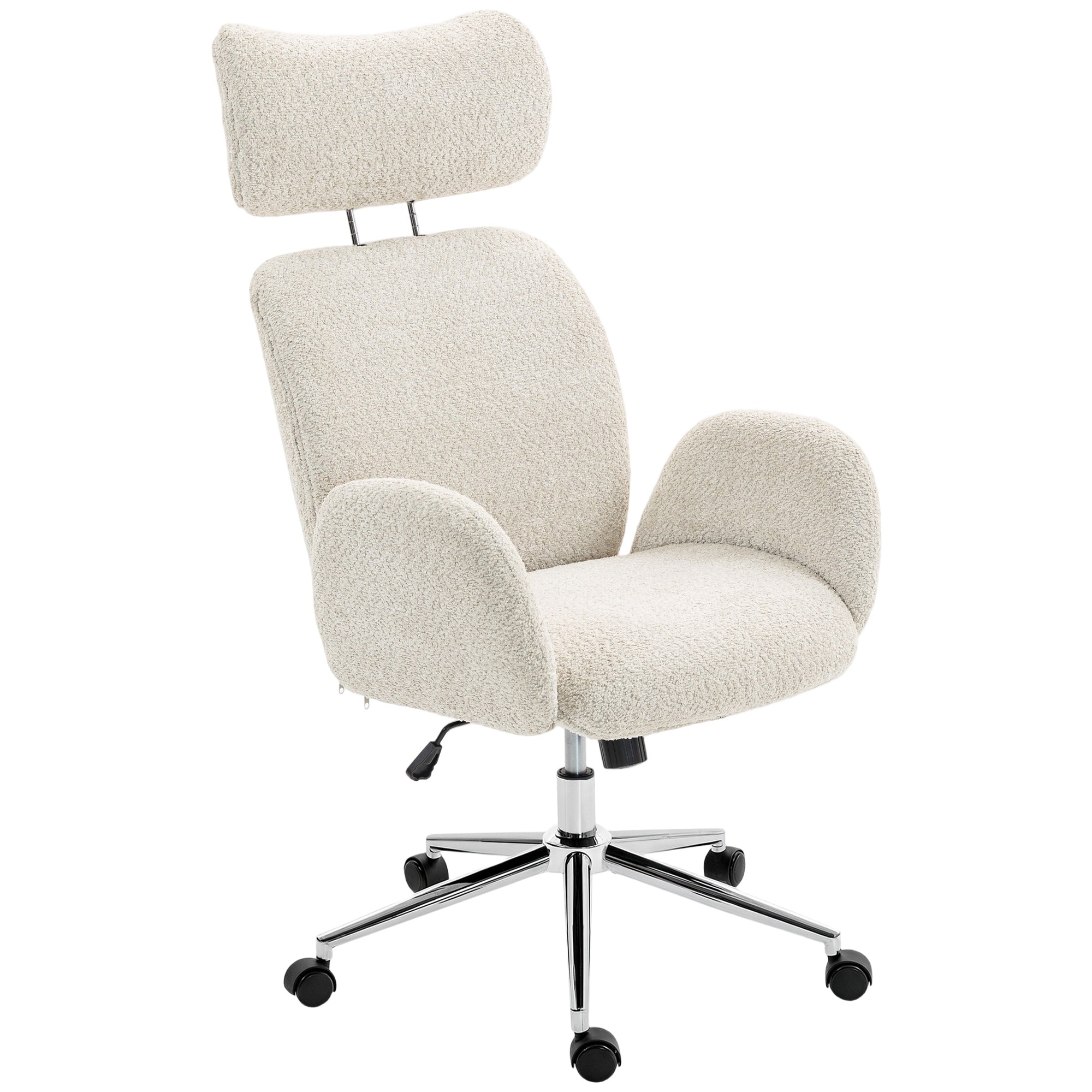 Ergonomic Office Chair, Swivel Desk Chair with Adjustable Height, Adjustable Headrest, Armrests, Tilt Function — Light Gray