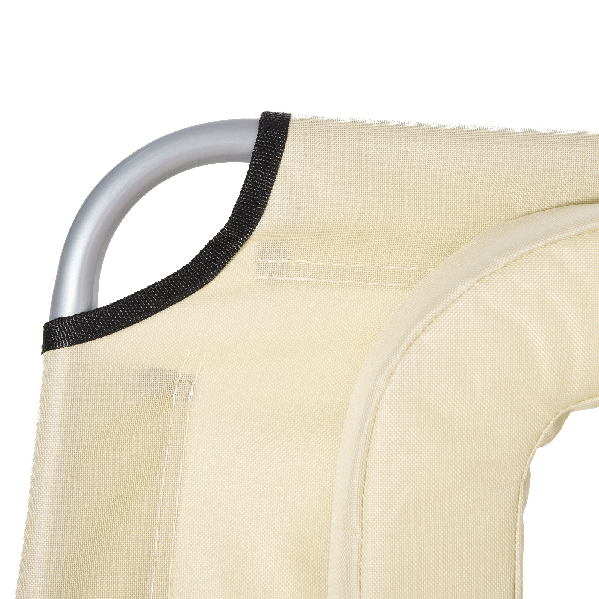 Folding and Reclining Garden Lounger with Reading Hole Headrest and 5-Level Adjustable Back Beach 182x56x28 cm Beige