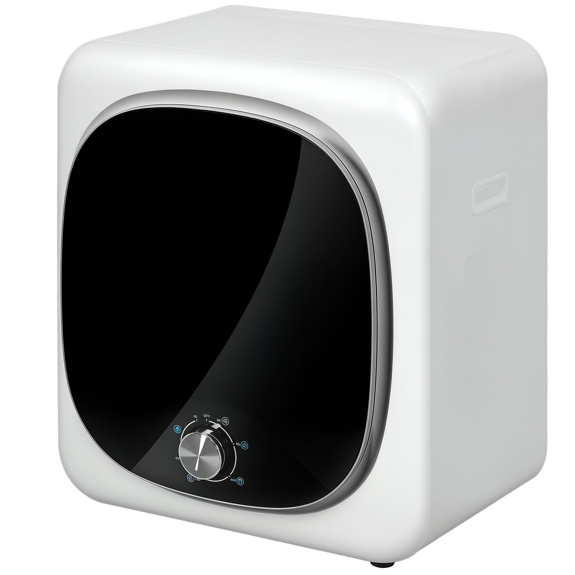 Compact Vent Tumble Dryer Electric 800W 4Kg with 5 Drying Modes, Stainless Steel Drum, Front Load, for Apartment, House, RV, White