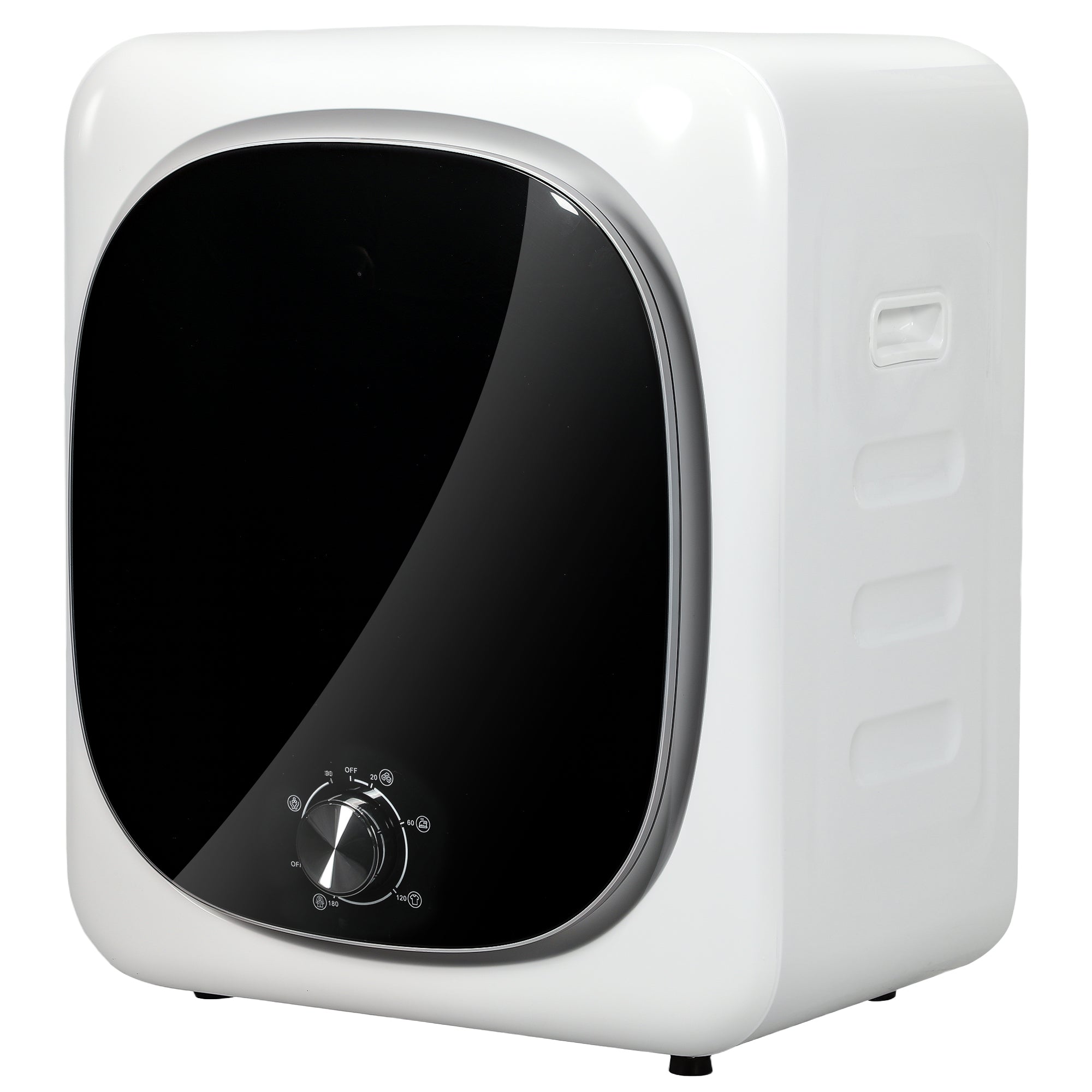 Compact Vent Tumble Dryer Electric 800W 4Kg with 5 Drying Modes, Stainless Steel Drum, Front Load, for Apartment, House, RV, White