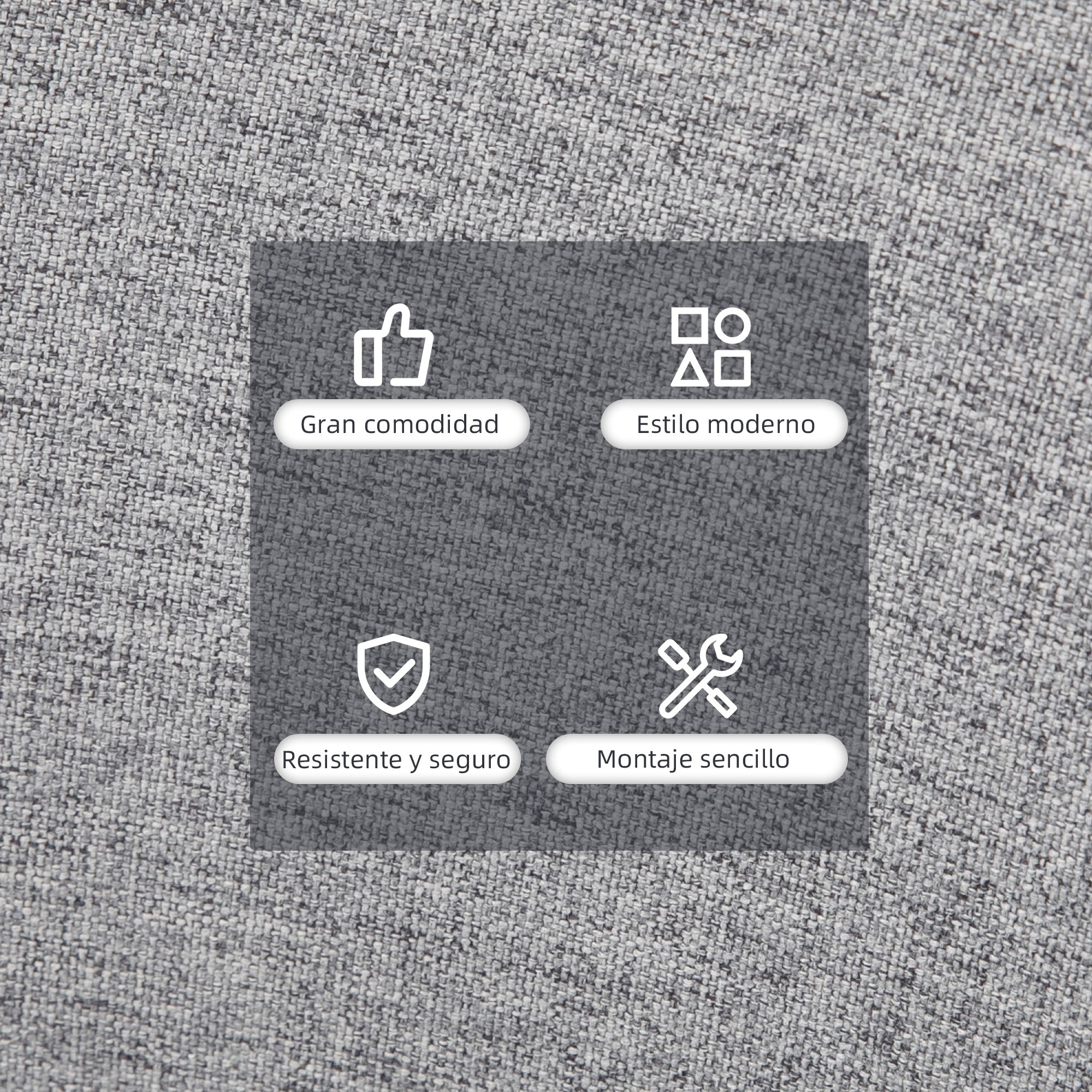 Dining Chair Armchair Upholstered in Synthetic Linen with Armrests and Wooden Legs for Office Bedroom Load 120 kg 57x56x72 cm Gray