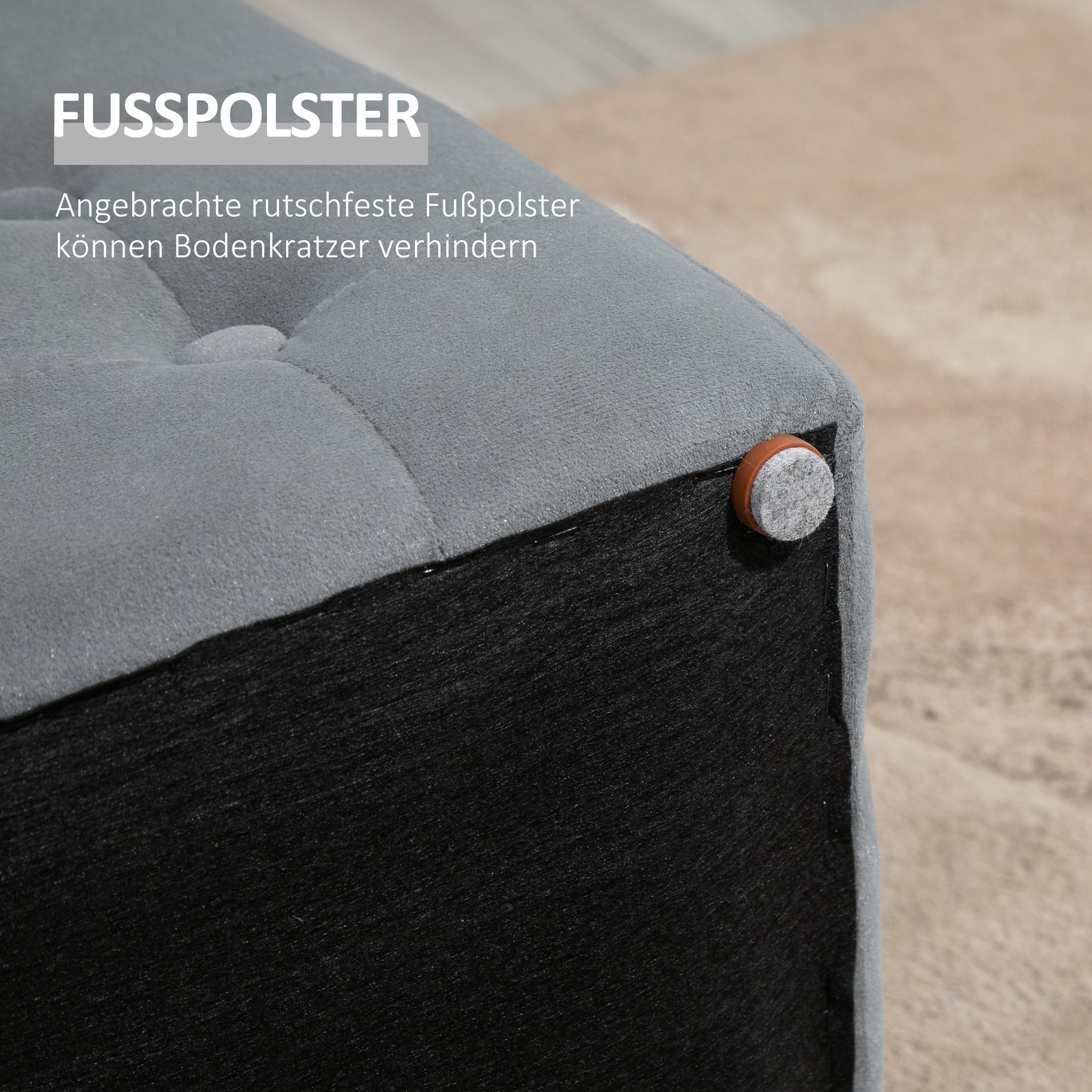 3-Piece Set with Storage, 2 x Ottomans, Upholstered Bench, Footstool, Storage Box, Footrest, Holds up to 130 kg, Microfiber Fabric, Foam, 75 x 40 x 42 cm, Light gray