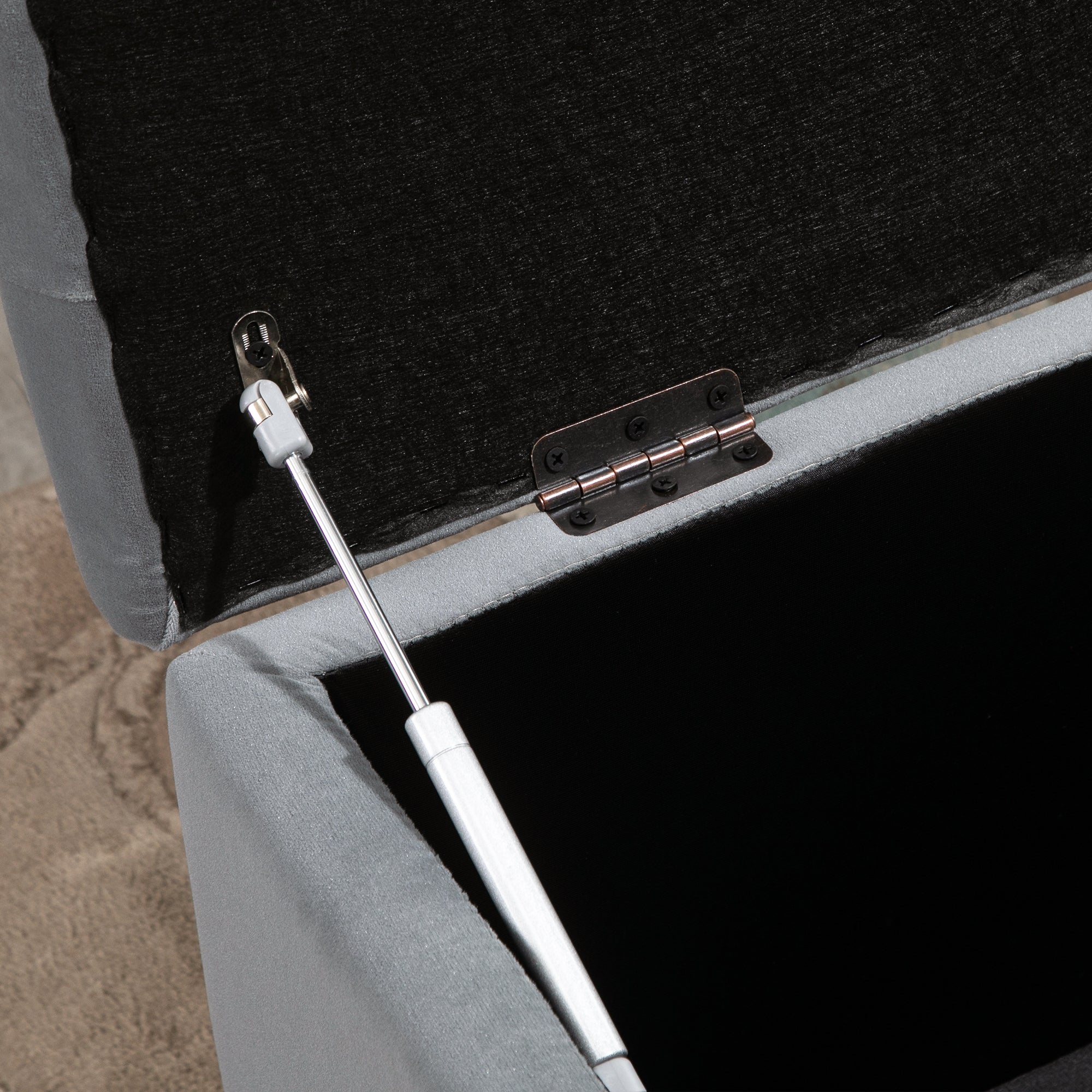 3-Piece Set with Storage, 2 x Ottomans, Upholstered Bench, Footstool, Storage Box, Footrest, Holds up to 130 kg, Microfiber Fabric, Foam, 75 x 40 x 42 cm, Light gray