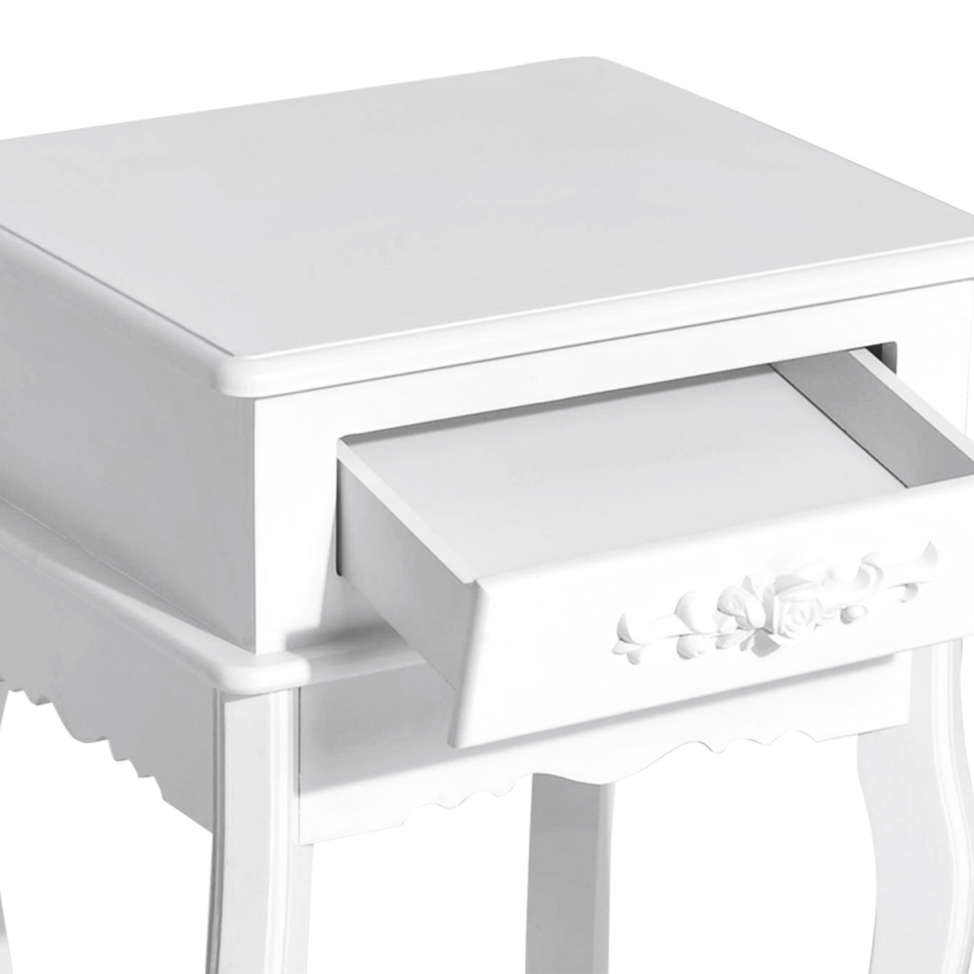 Nightstand with 1 Drawer Wood Side Table for Bedroom Living Room Modern Style 15.75x13.78x23.62 inches White