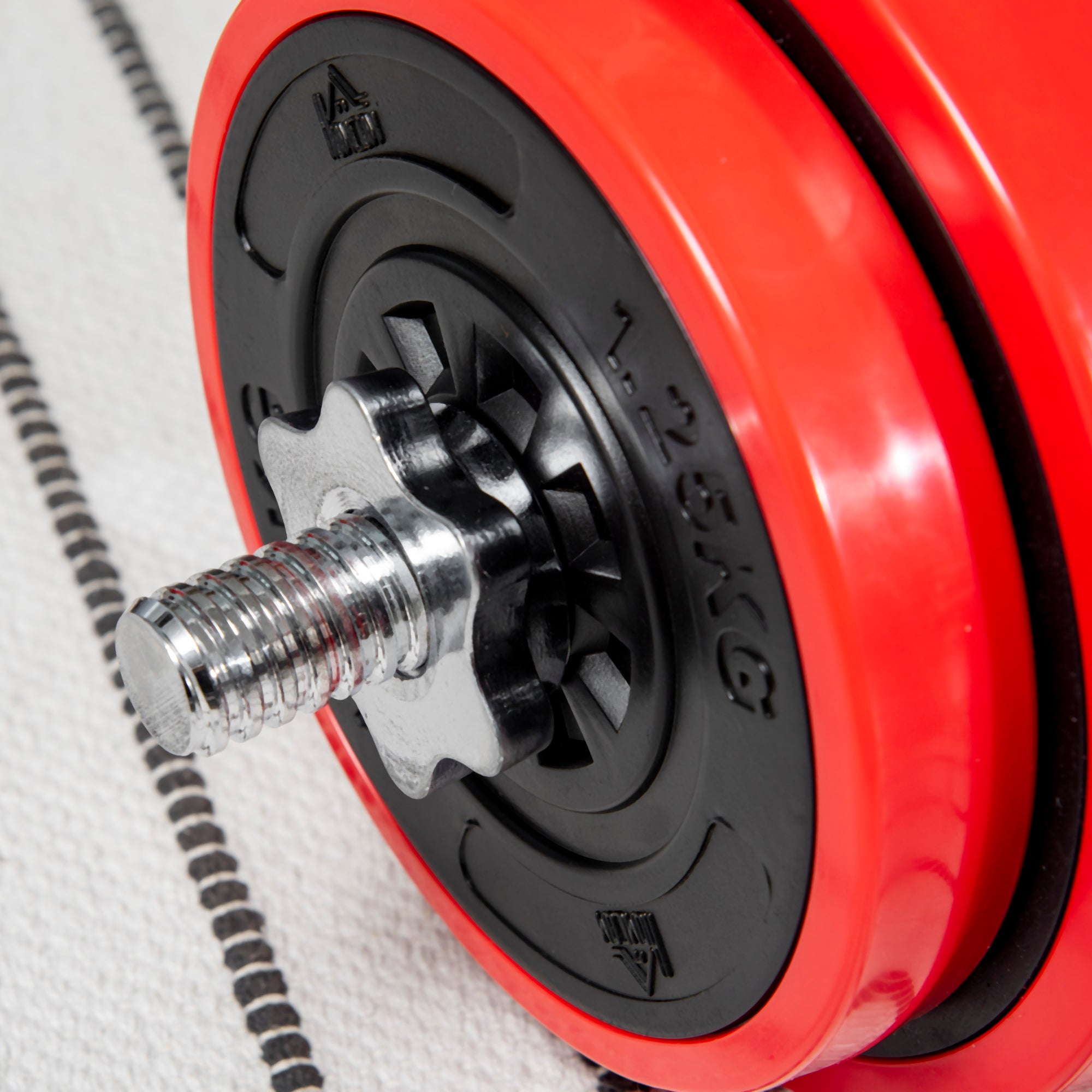 65kg Barbell and Weights Set for Home Workout, Metal, Iron Sand, and Rubber, Red