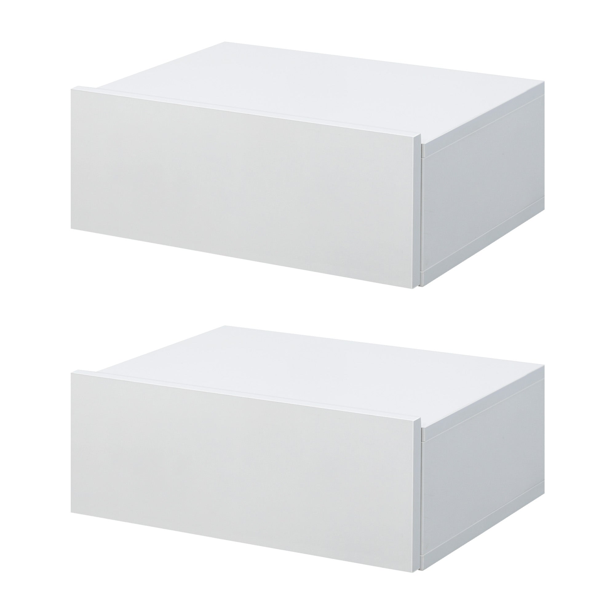 Set of 2 Floating Nightstands with 1 Drawer Wall Mounted Design Modern Style for Bedroom 40x30x15 cm White