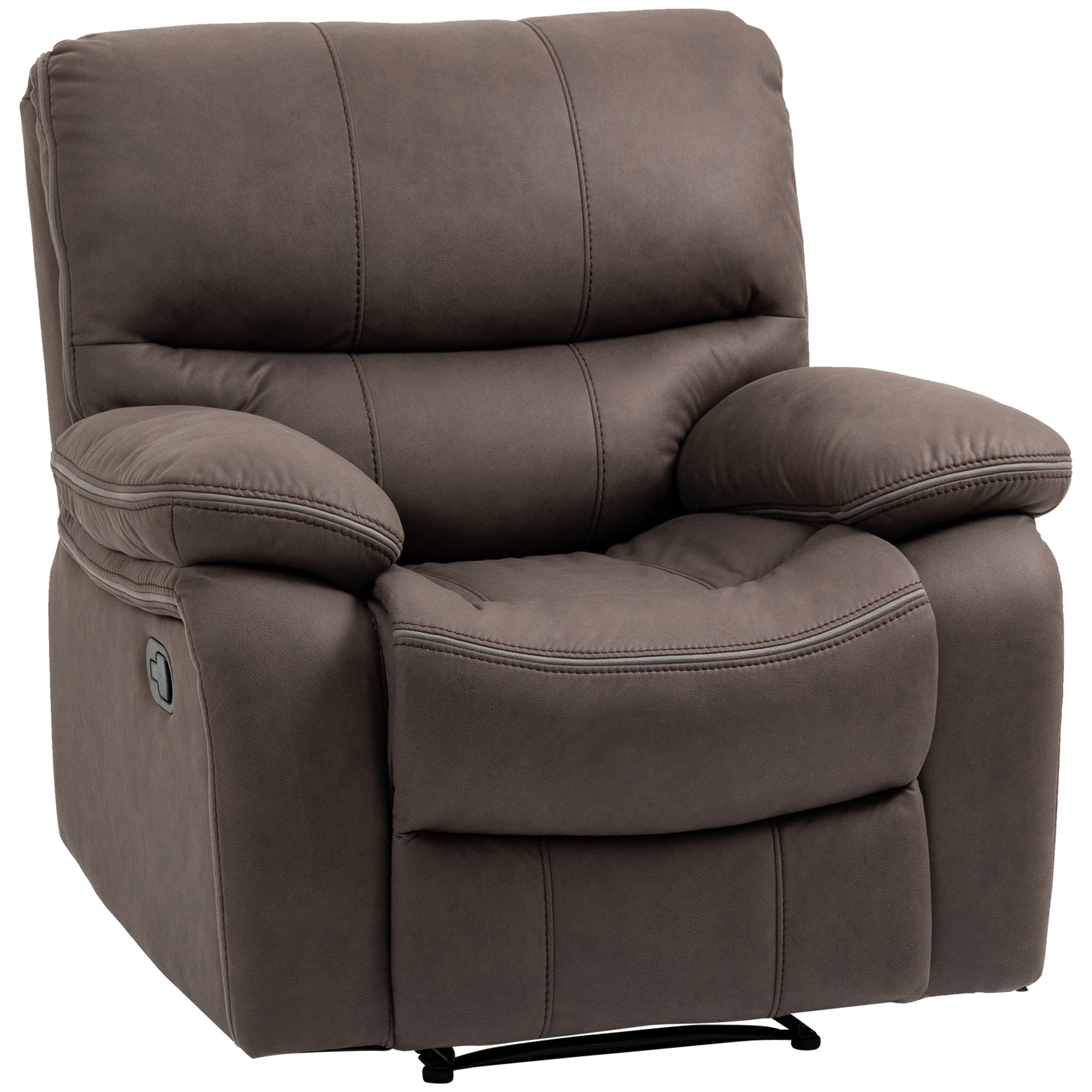 Recliner Chair, TV Armchair with Reclining Function, TV Chair with Footrest Upholstered Reclining Chair, Recliner Chair with Microfiber Leather-Look Cover, up to 150 kg load capacity for Living Room, Brown