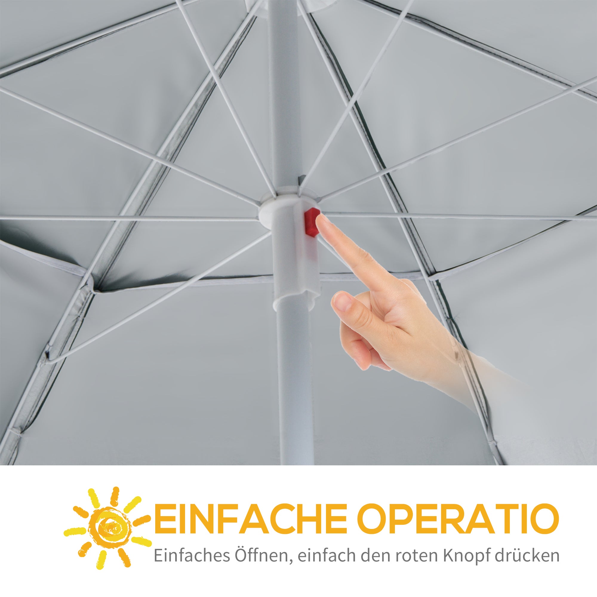 2-in-1 Beach Umbrella Sun Shade Beach Tent Dark Green Φ210xH222cm