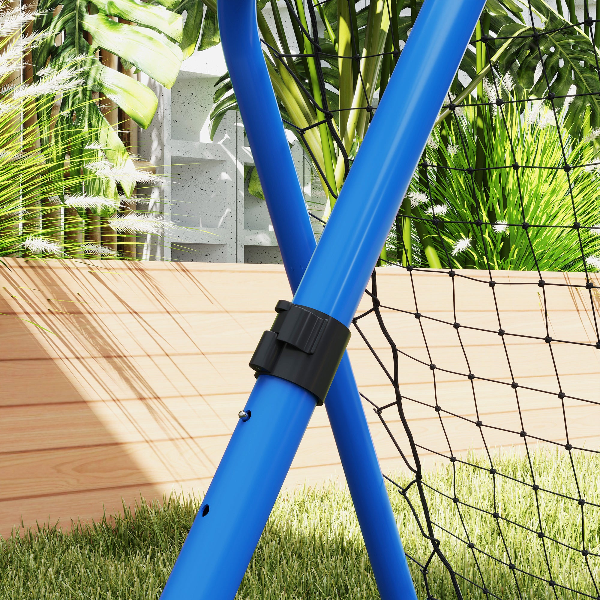 Soccer Rebounder, Rebound Wall with Pegs, Adjustable in 5 Steps, Portable, Kickback Goal, Adjustable Soccer Goal for Teens, Rebound Wall for Baseball Training 78x84x78cm, Blue