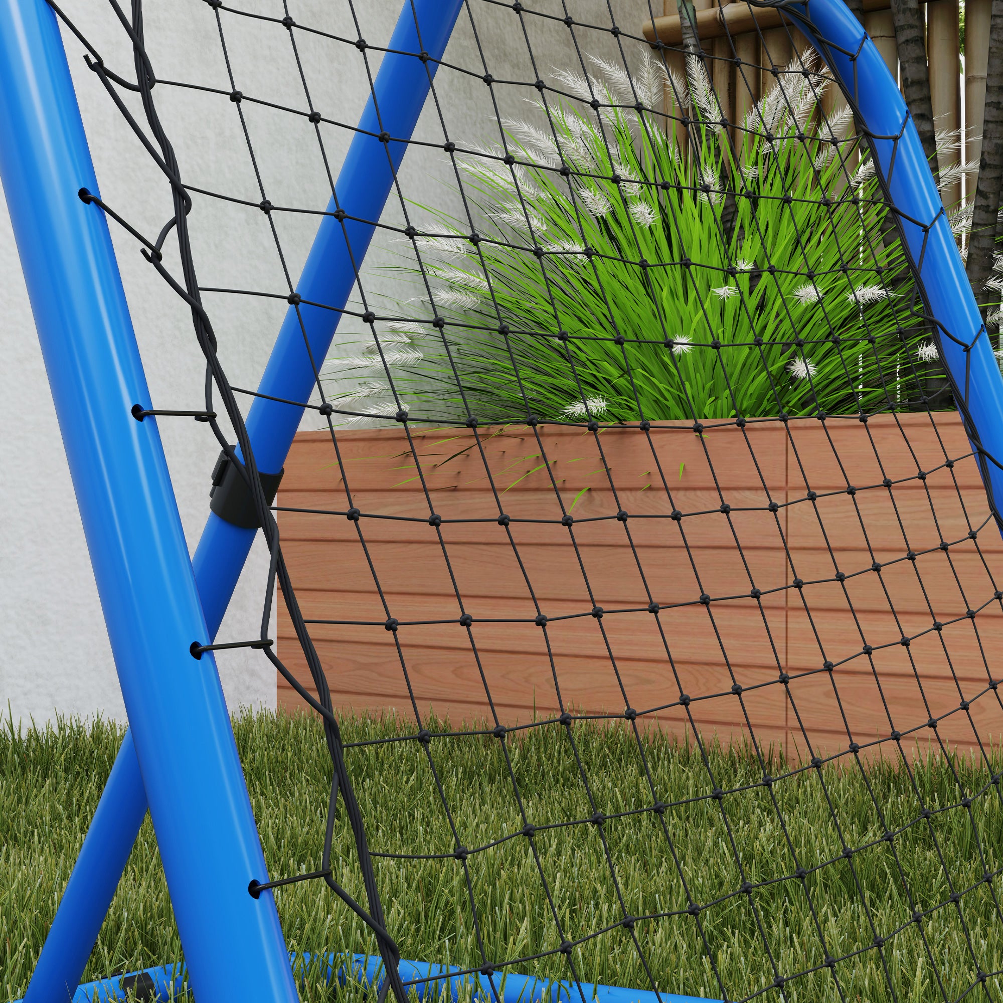 Soccer Rebounder, Rebound Wall with Pegs, Adjustable in 5 Steps, Portable, Kickback Goal, Adjustable Soccer Goal for Teens, Rebound Wall for Baseball Training 78x84x78cm, Blue