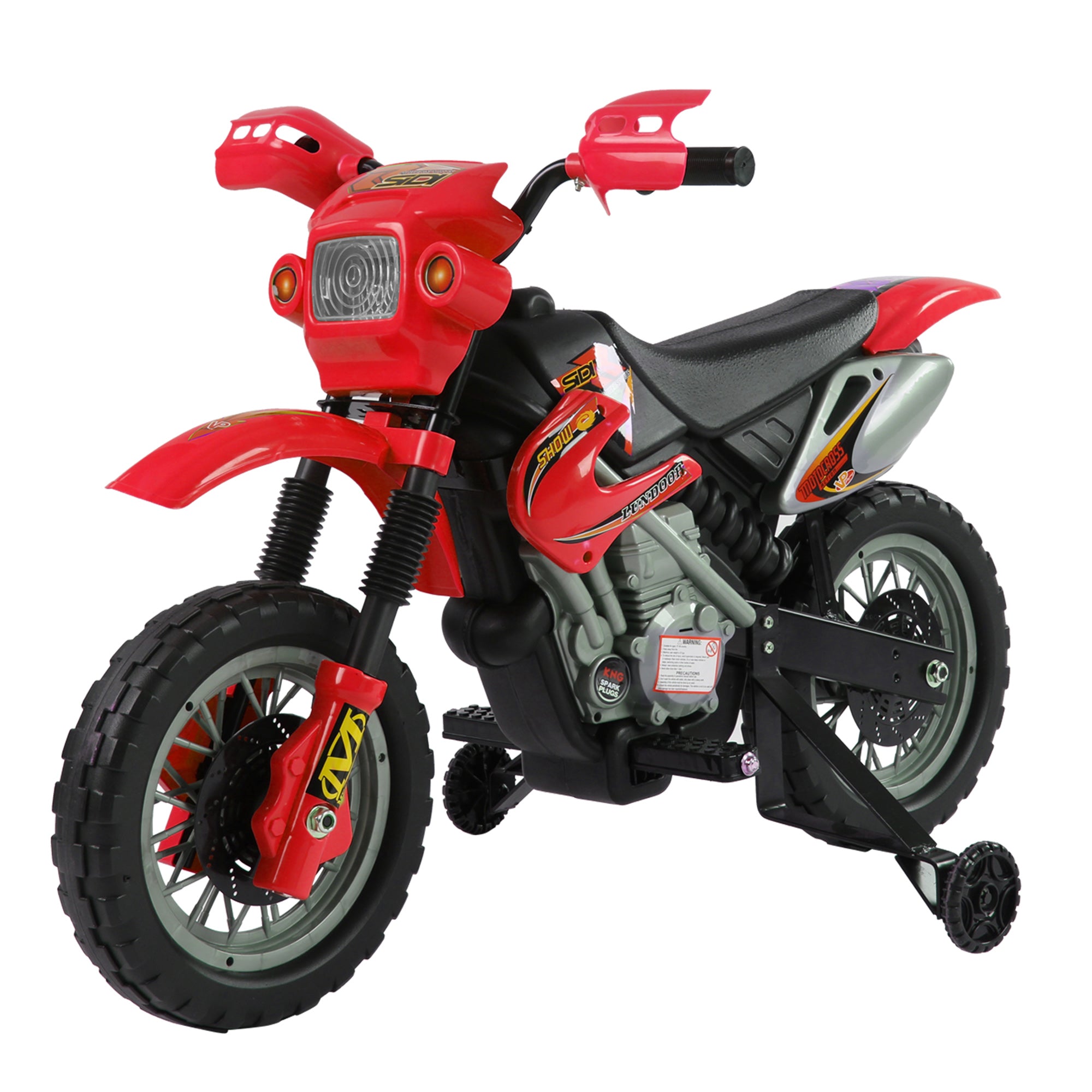 Rechargeable 6V Battery Kids Electric Motorcycle 3+ Years Charger and Support Wheels 102x53x66 cm Red