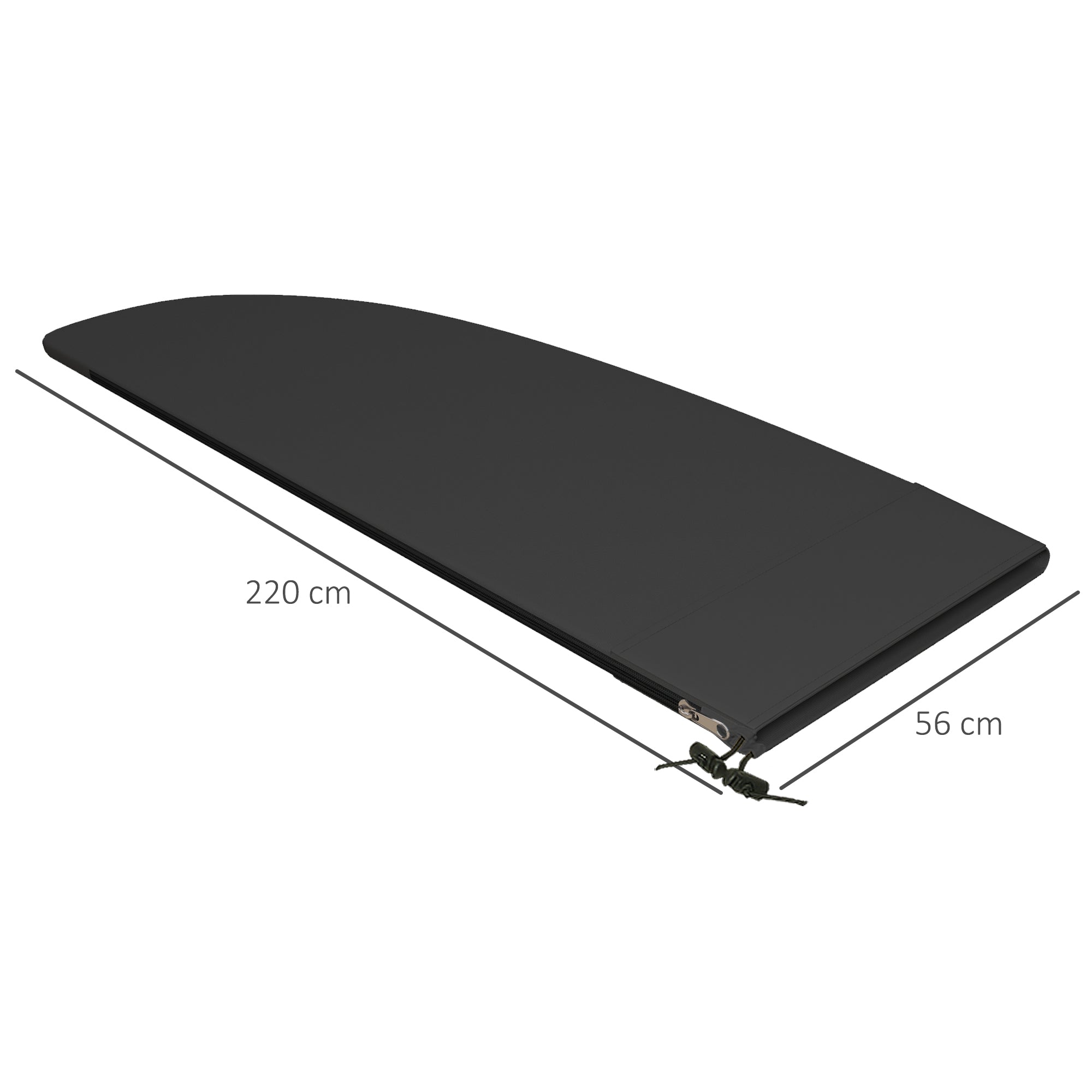 Garden Umbrella Cover Waterproof Oxford 600D Fabric Parasol Cover with Zipper for Outdoor Garden Ø56x220 cm Black