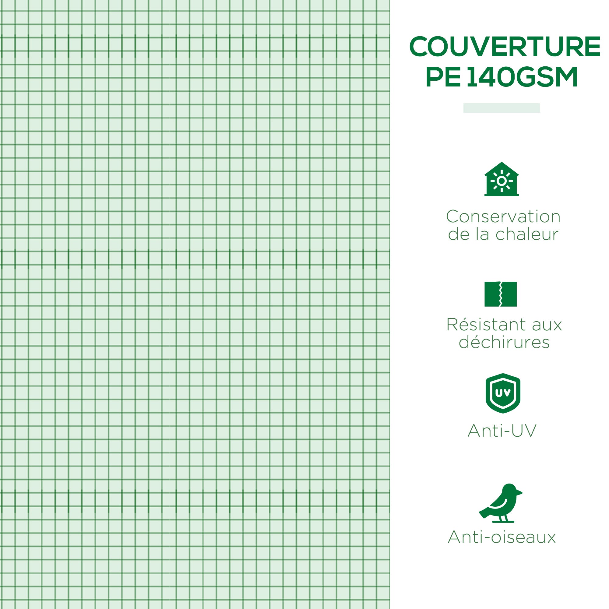 Mini Garden Tunnel Greenhouse 300 x 80 x 45 cm 5 Roll-up Windows PE 140 g/m² Green Epoxy Metal