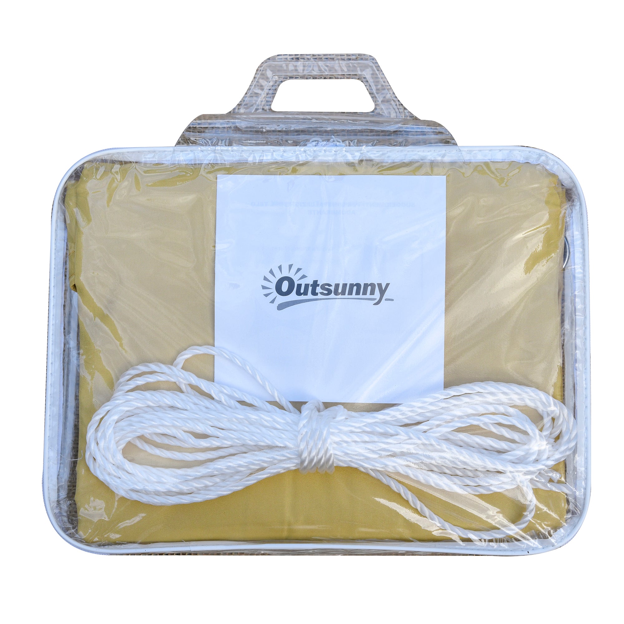 Rectangle Sail Shade 3x4m Sun Shade Sail for Terrace Garden Camping Water Resistant UV Protection Polyester Sand Color