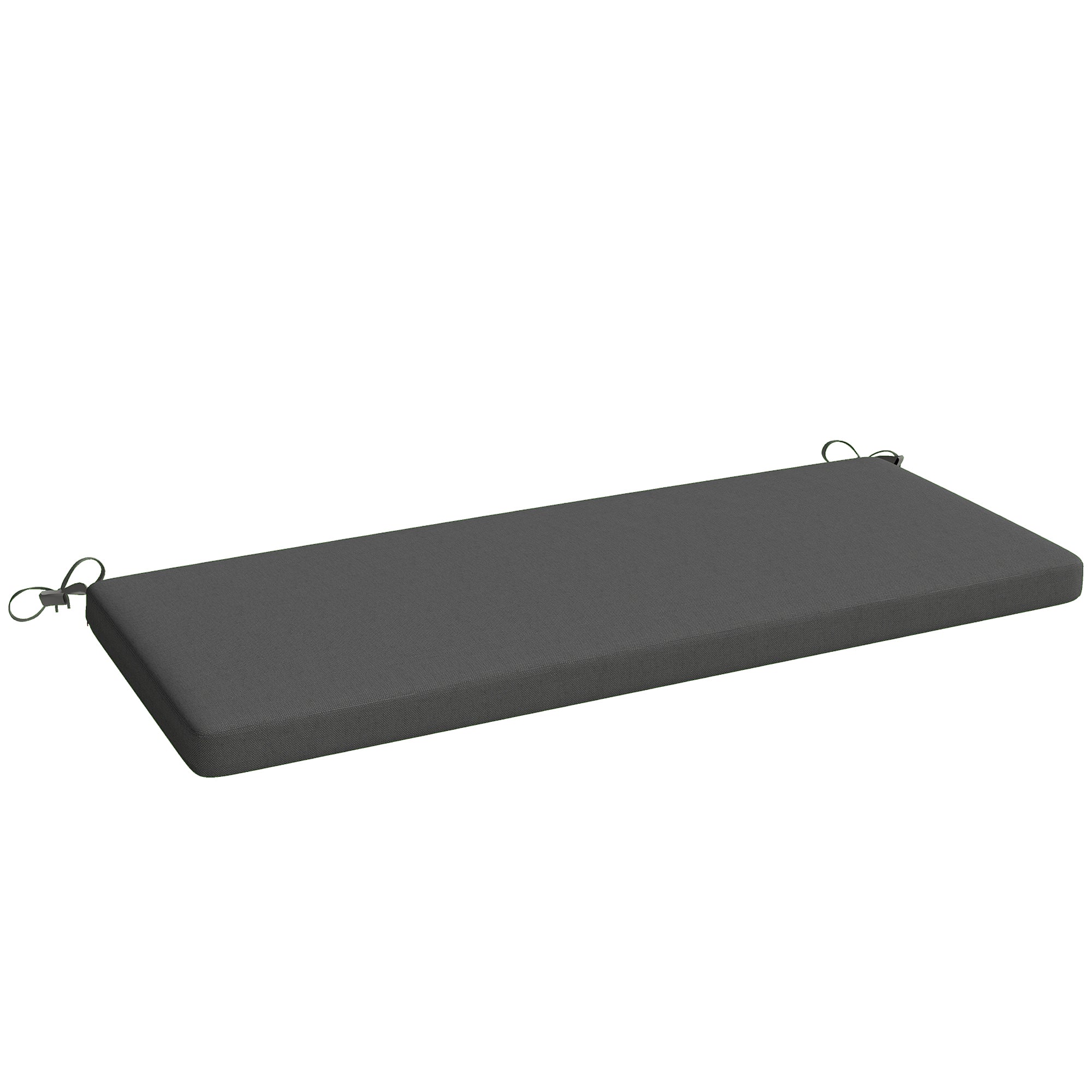 Padded Garden Bench Cushion 43.3 x 18.1 x 2.6 in, 2-Seat Outdoor Bench Pad with Removable Cover, UPF 30+, Waterproof, Tie Straps, Dark Gray