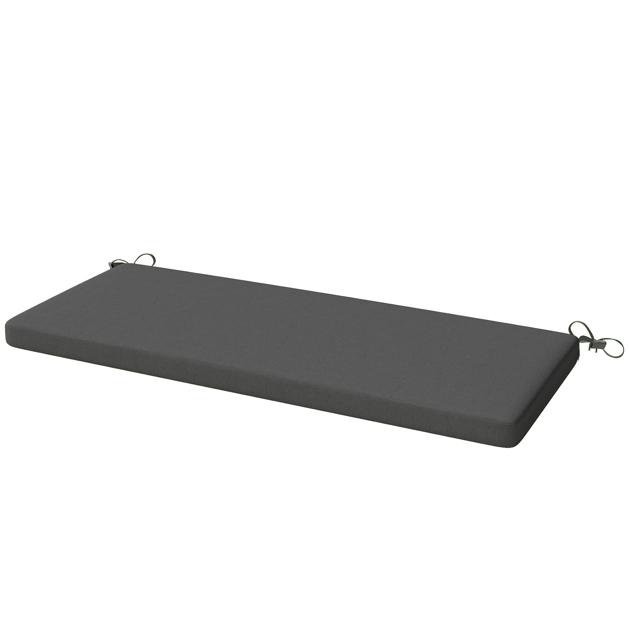 Padded Garden Bench Cushion 43.3 x 18.1 x 2.6 in, 2-Seat Outdoor Bench Pad with Removable Cover, UPF 30+, Waterproof, Tie Straps, Dark Gray