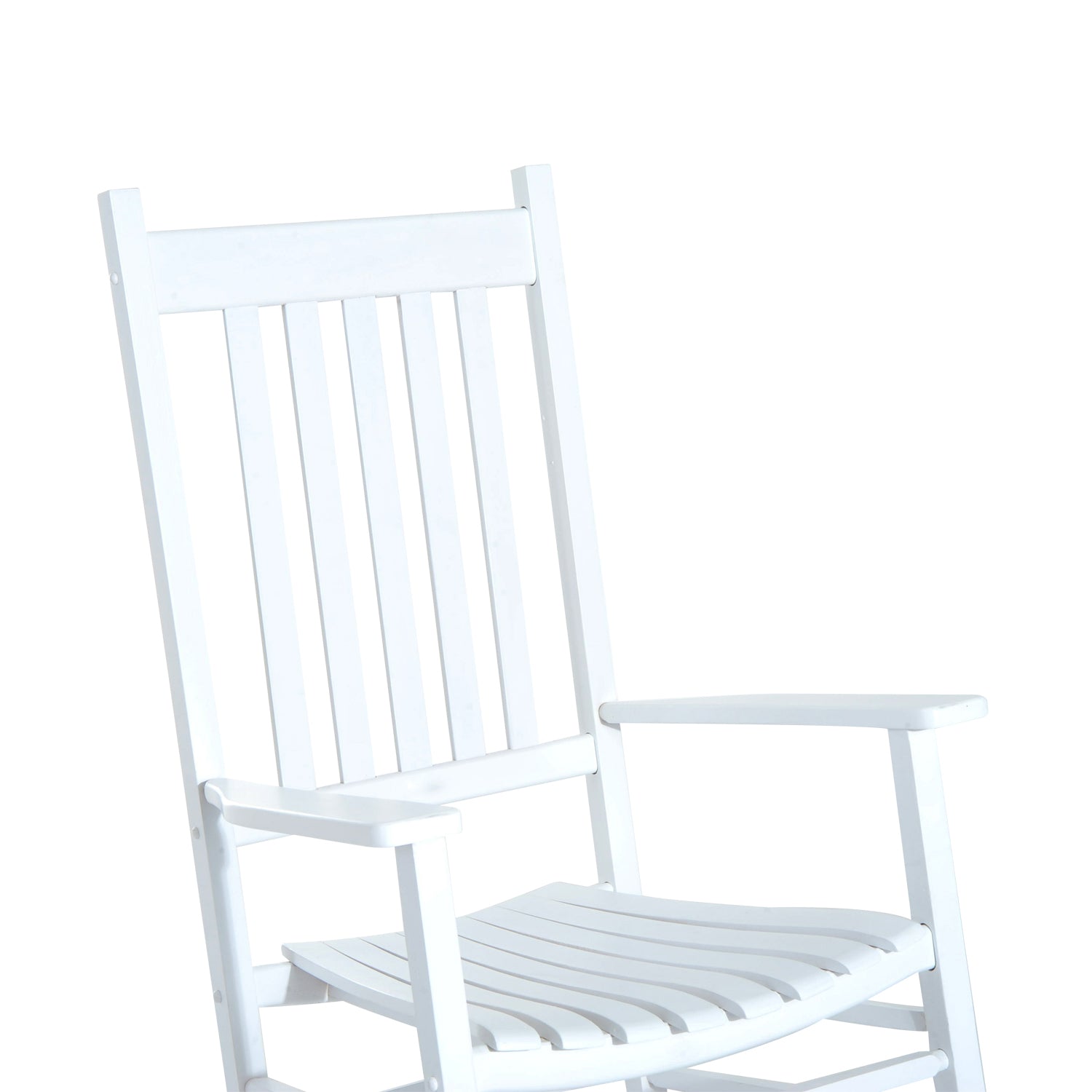 Wooden Rocking Chair with Armrest Swing Chair Relax Chair Garden Chair White 69 x 86 x 115 cm