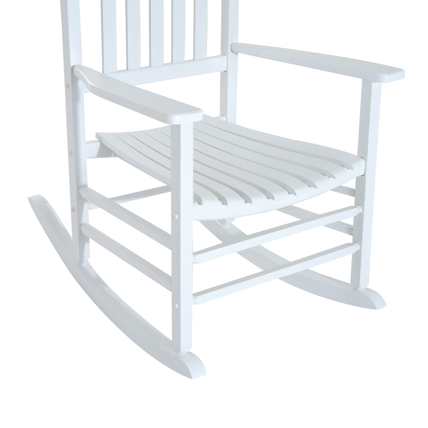 Wooden Rocking Chair with Armrest Swing Chair Relax Chair Garden Chair White 69 x 86 x 115 cm