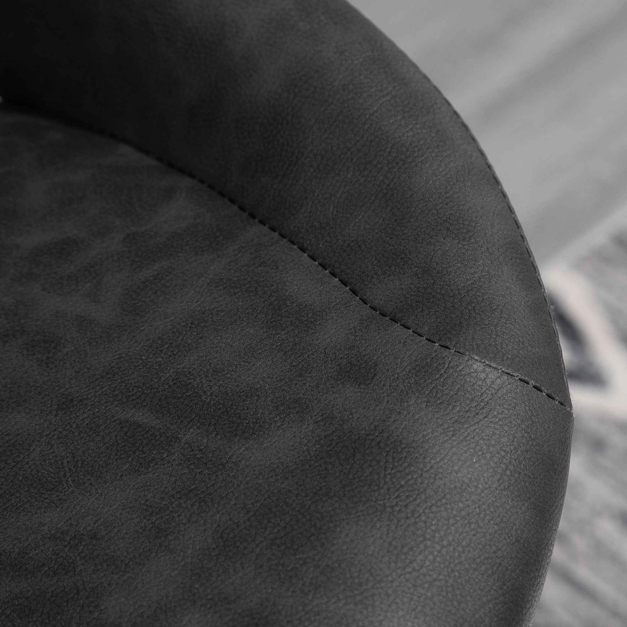 Bar Stool Set of 2, Upholstered Bar Chair with Metal Frame, Backrest, Adjustable Height Kitchen Chairs with Footrest, 360° Swivel, Counter Height Stools for Kitchen, Living Room, Dining Room, Faux Leather, Gray