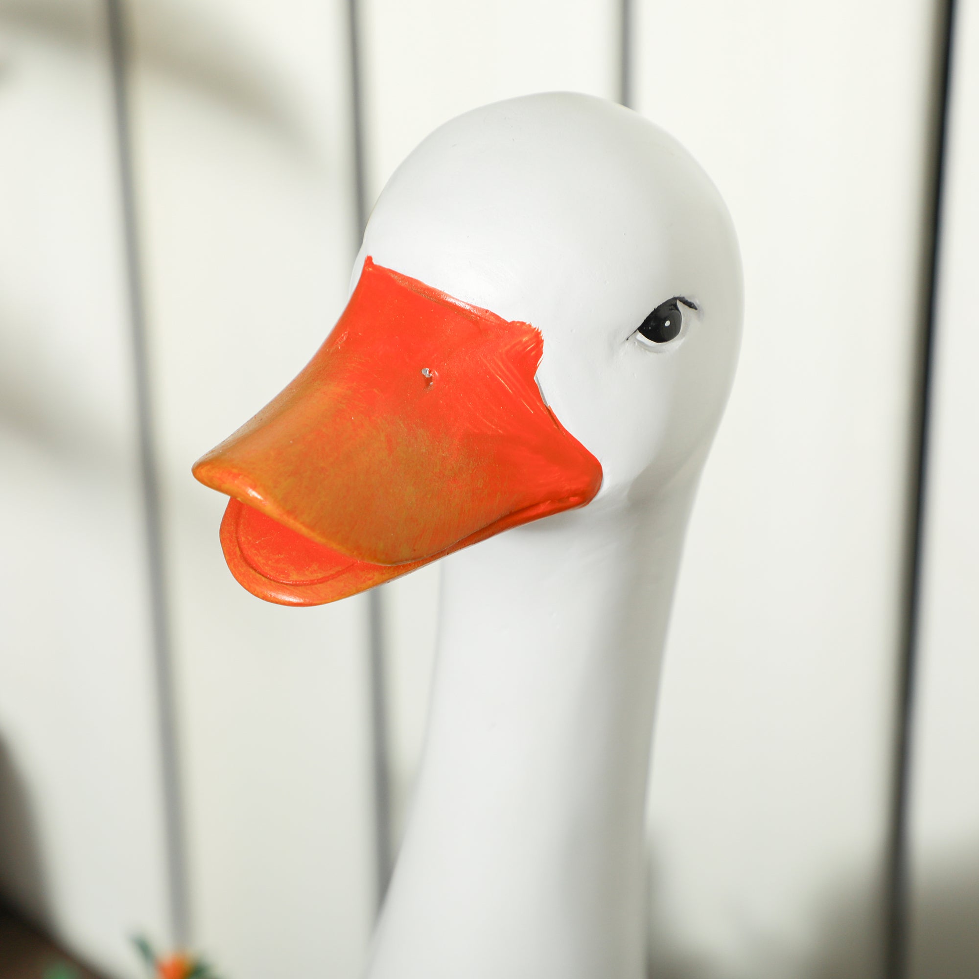 Plant Pot, Flower Pot with "Swan with Satchel" Design, Planter with Drainage Hole, Herb Pot for Indoor, Outdoor, Resin