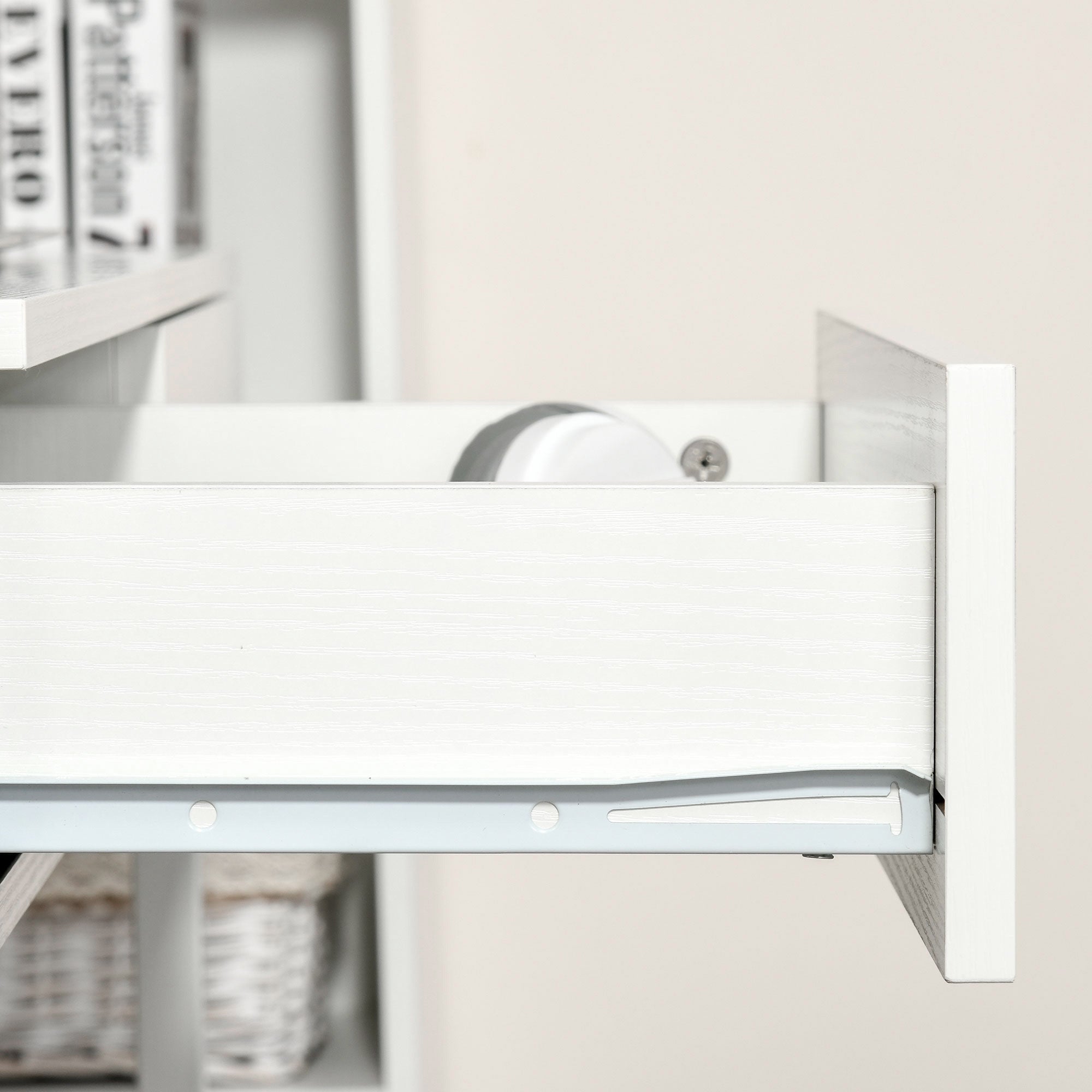 Stackable Desks Set of 2 Computer Desks with Wheels 2 Drawers for Office 100x36x88 cm White