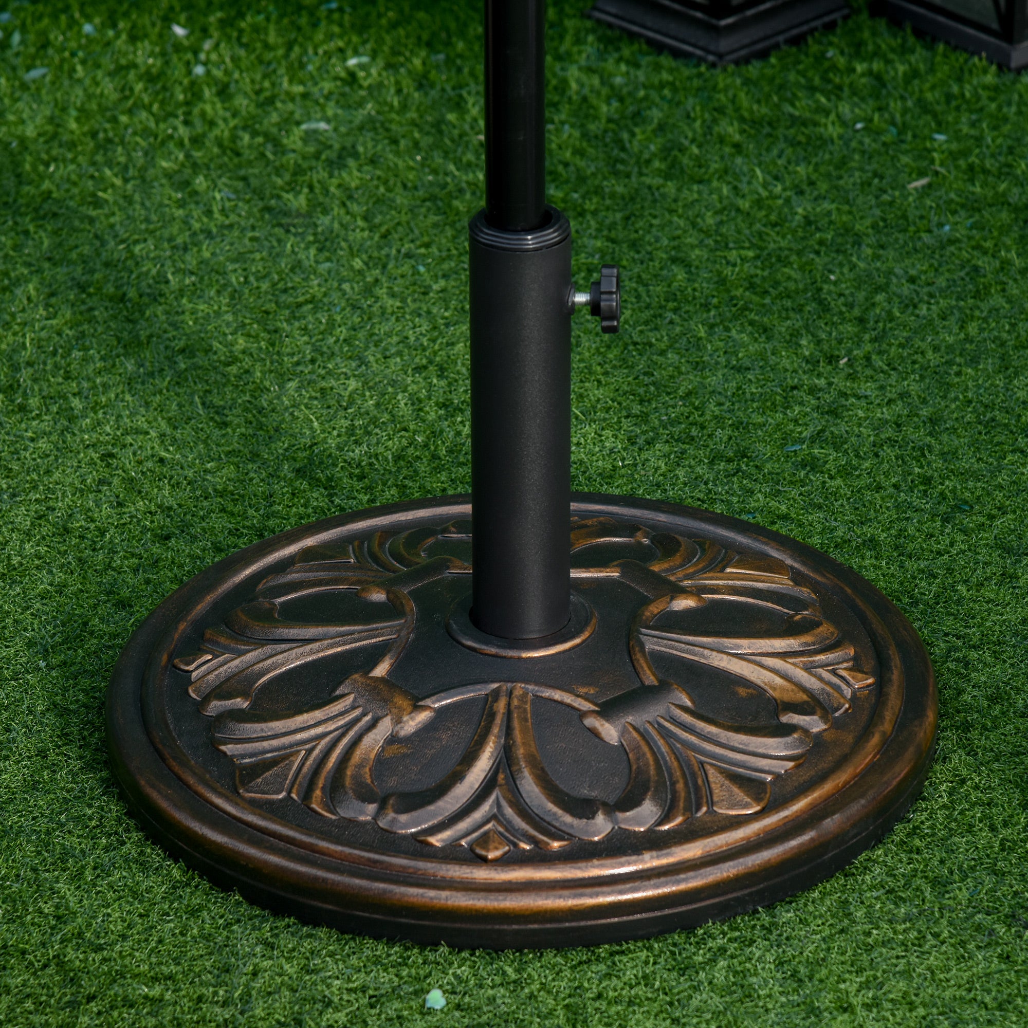 Umbrella Stand 13 kg Umbrella Stand Umbrella Poles with 35 mm/38 mm/48 mm Diameter Umbrella Holder for Garden, Balcony, Antique Bronze