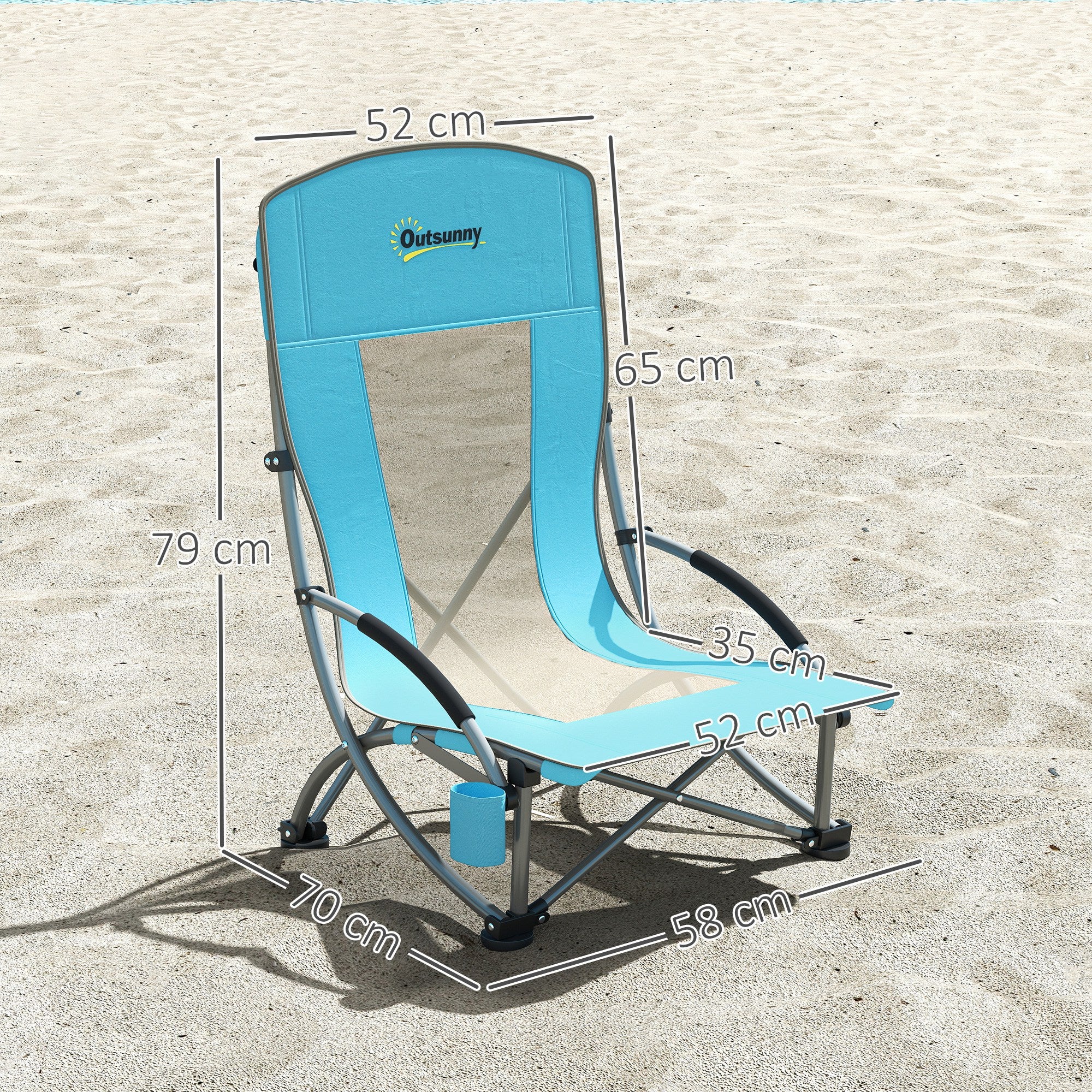 2 Piece Folding Camping Chairs with Drink Holder Mesh Backrest Carry Bag Foldable Chair Foldable Fishing Chair Outdoor Fishing Armchair up to 120 kg Garden Chair for Garden Beach